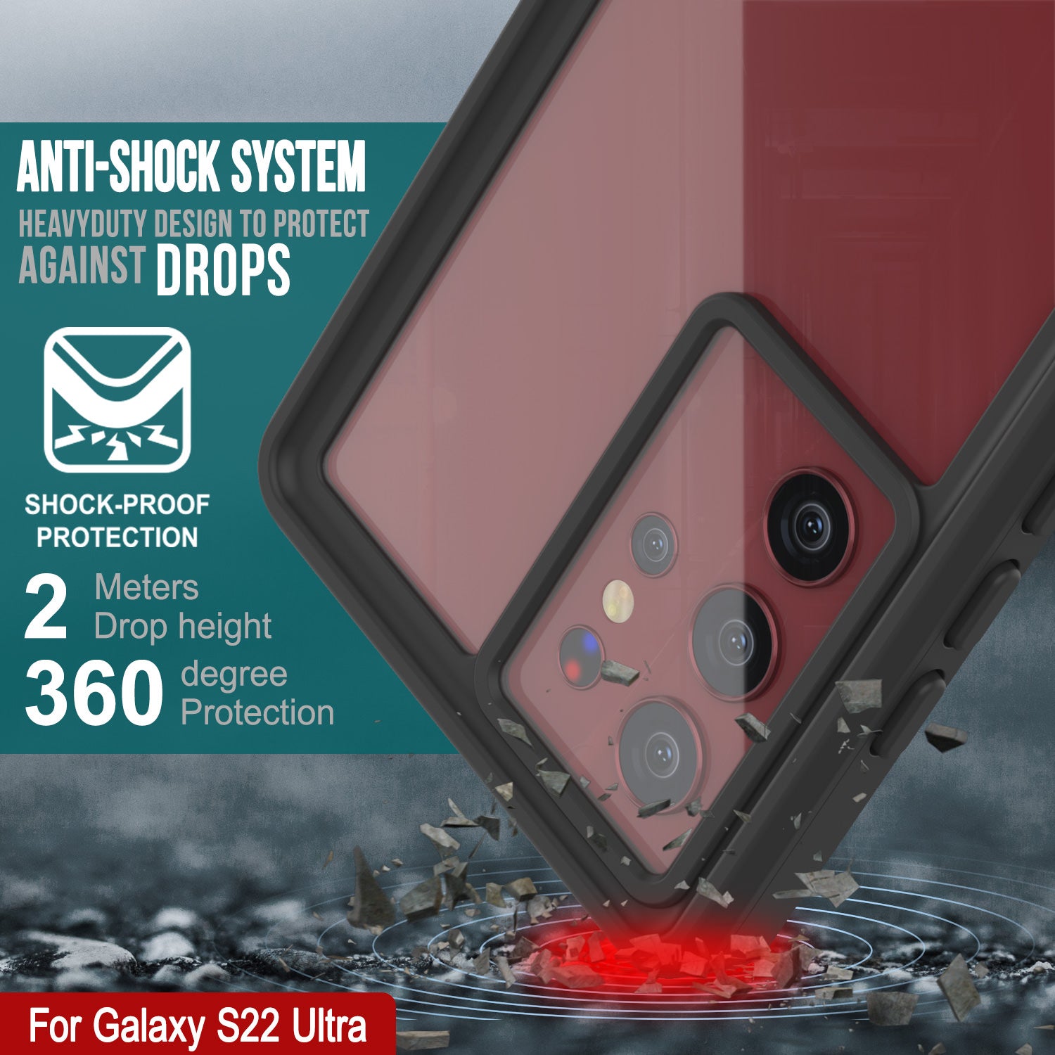 Waterproof & shockproof case for Galaxy S22 Ultra 5G 360° optimal protection