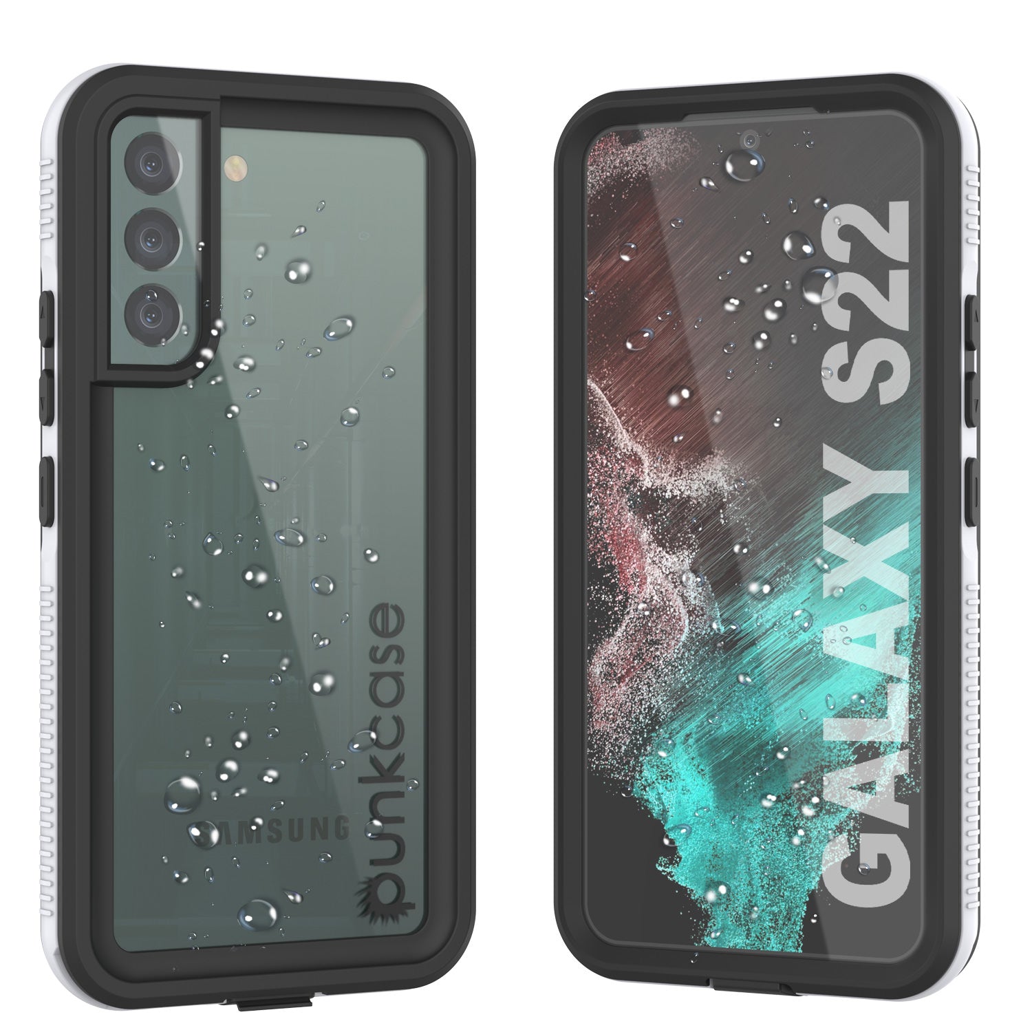 Galaxy S22 Waterproof Case, Punkcase Ultimato White Thin 6.6ft Underwater IP68 Shock/Snow Proof [White]