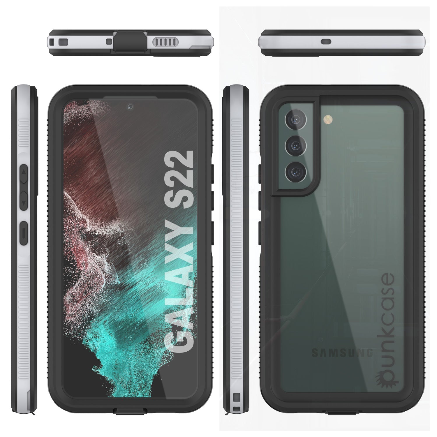 Galaxy S22 Waterproof Case, Punkcase Ultimato White Thin 6.6ft Underwater IP68 Shock/Snow Proof [White]