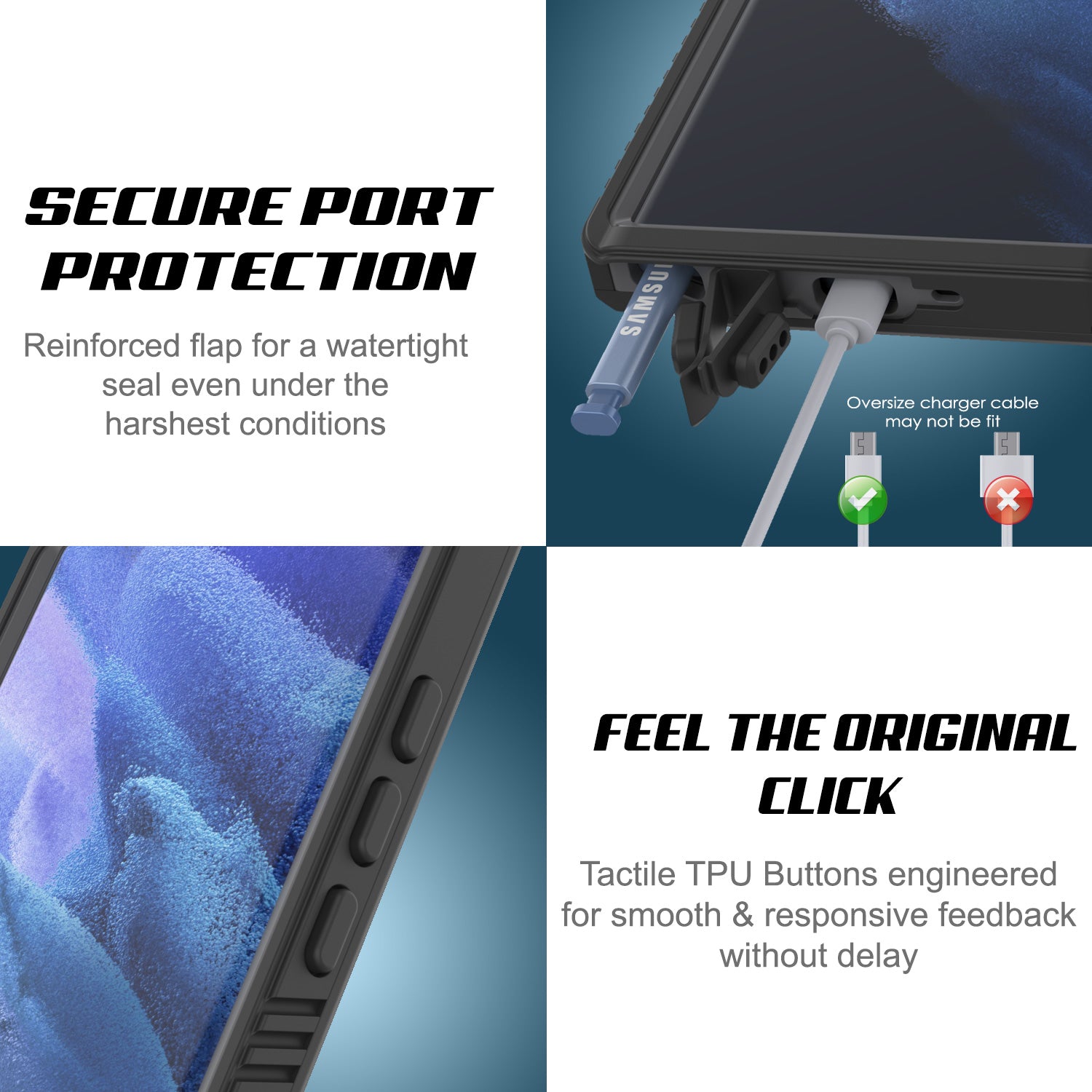 Galaxy S23 Ultra Water/ Shock/ Snow/ dirt proof [Extreme Series] Slim Case [Light Blue]