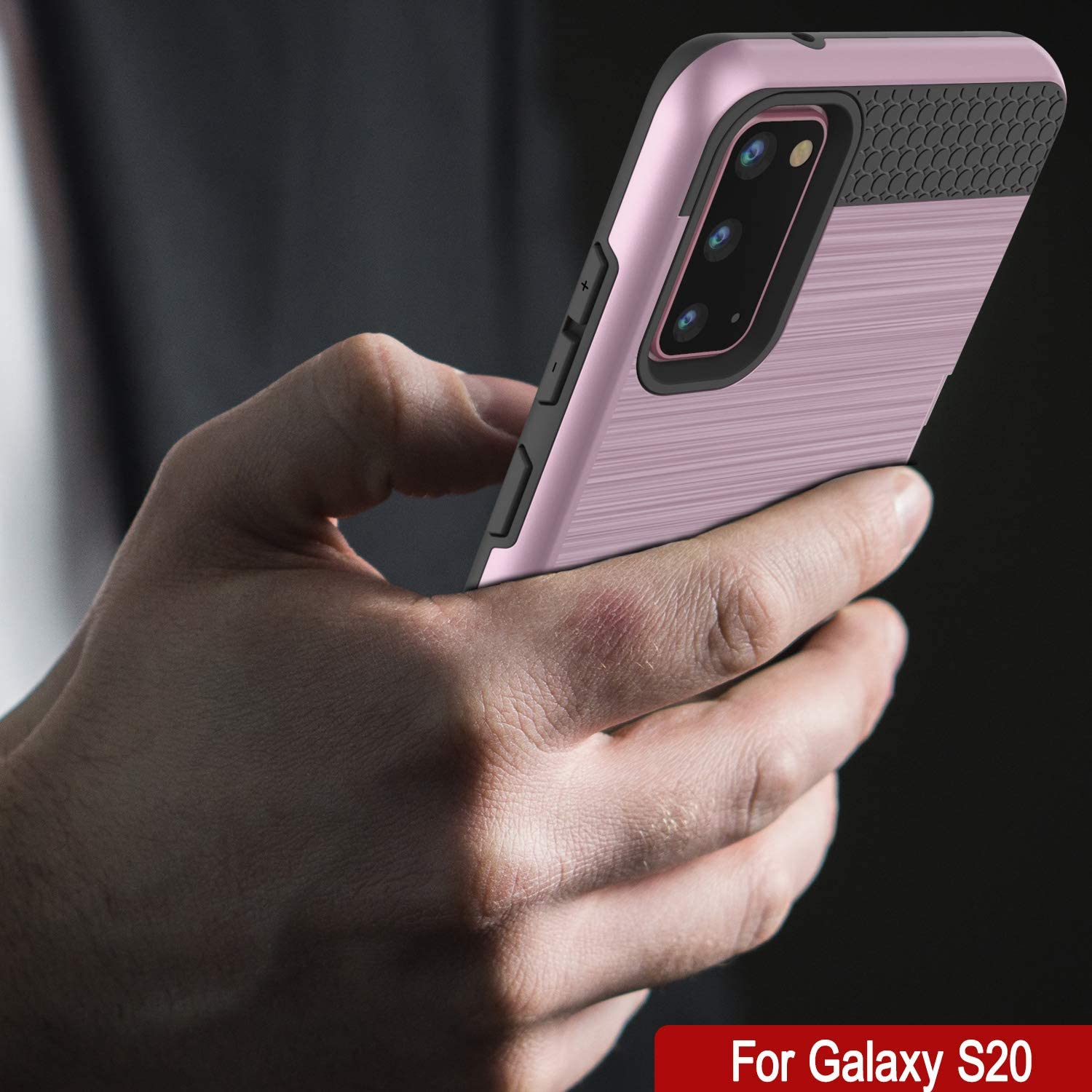 Galaxy S20 Case, PUNKcase [SLOT Series] [Slim Fit] Dual-Layer Armor Cover w/Integrated Anti-Shock System, Credit Card Slot [Pink]