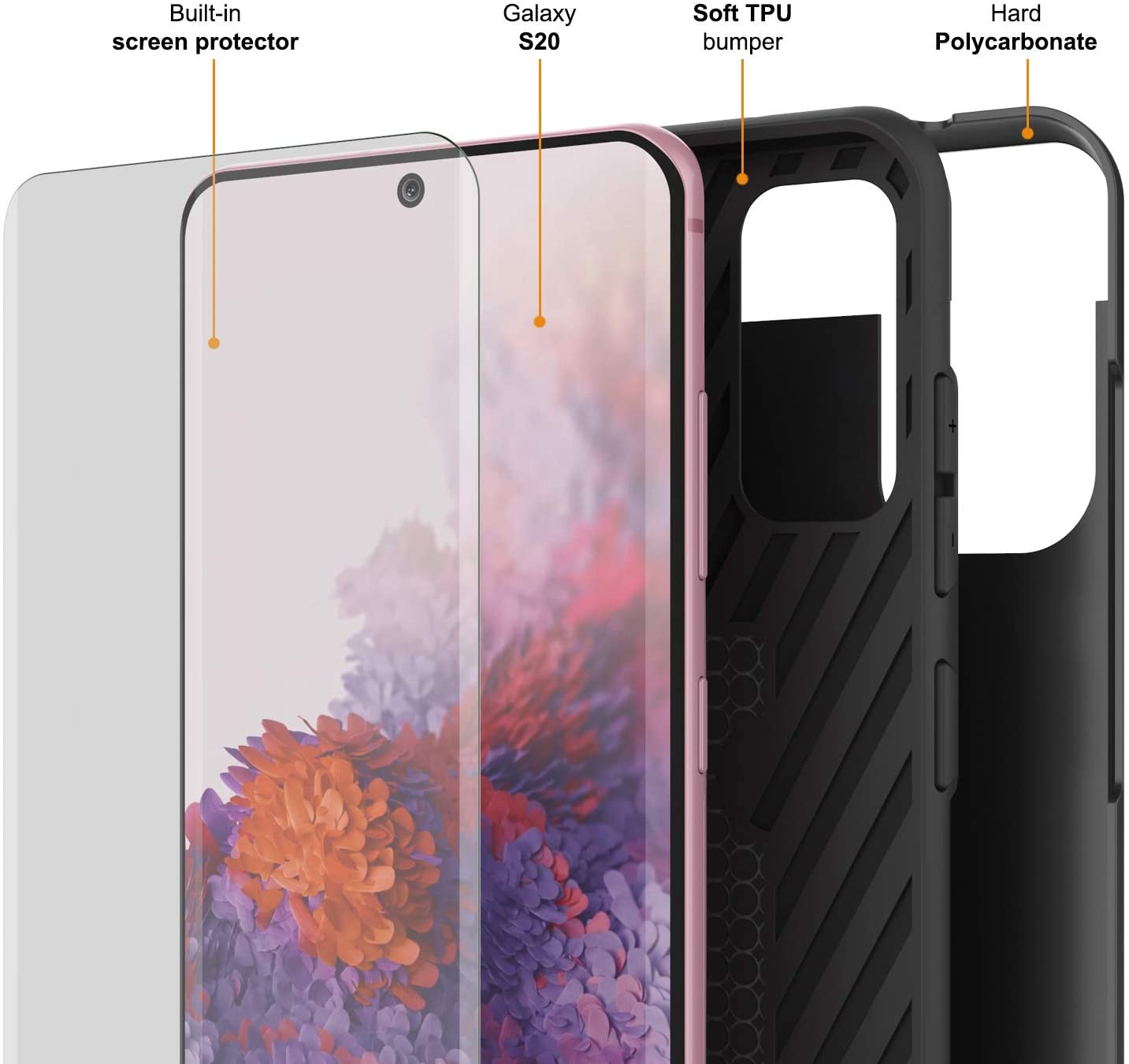 Galaxy S20 Case, PUNKcase [SLOT Series] [Slim Fit] Dual-Layer Armor Cover w/Integrated Anti-Shock System, Credit Card Slot [Grey]