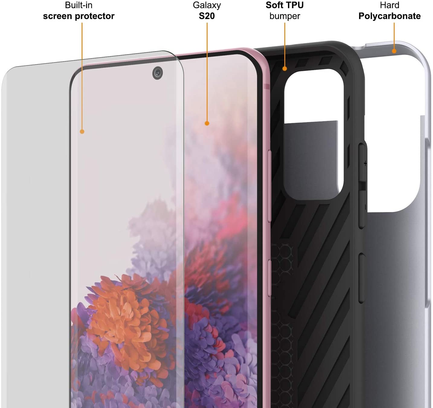 Galaxy S20 Case, PUNKcase [SLOT Series] [Slim Fit] Dual-Layer Armor Cover w/Integrated Anti-Shock System, Credit Card Slot [White]