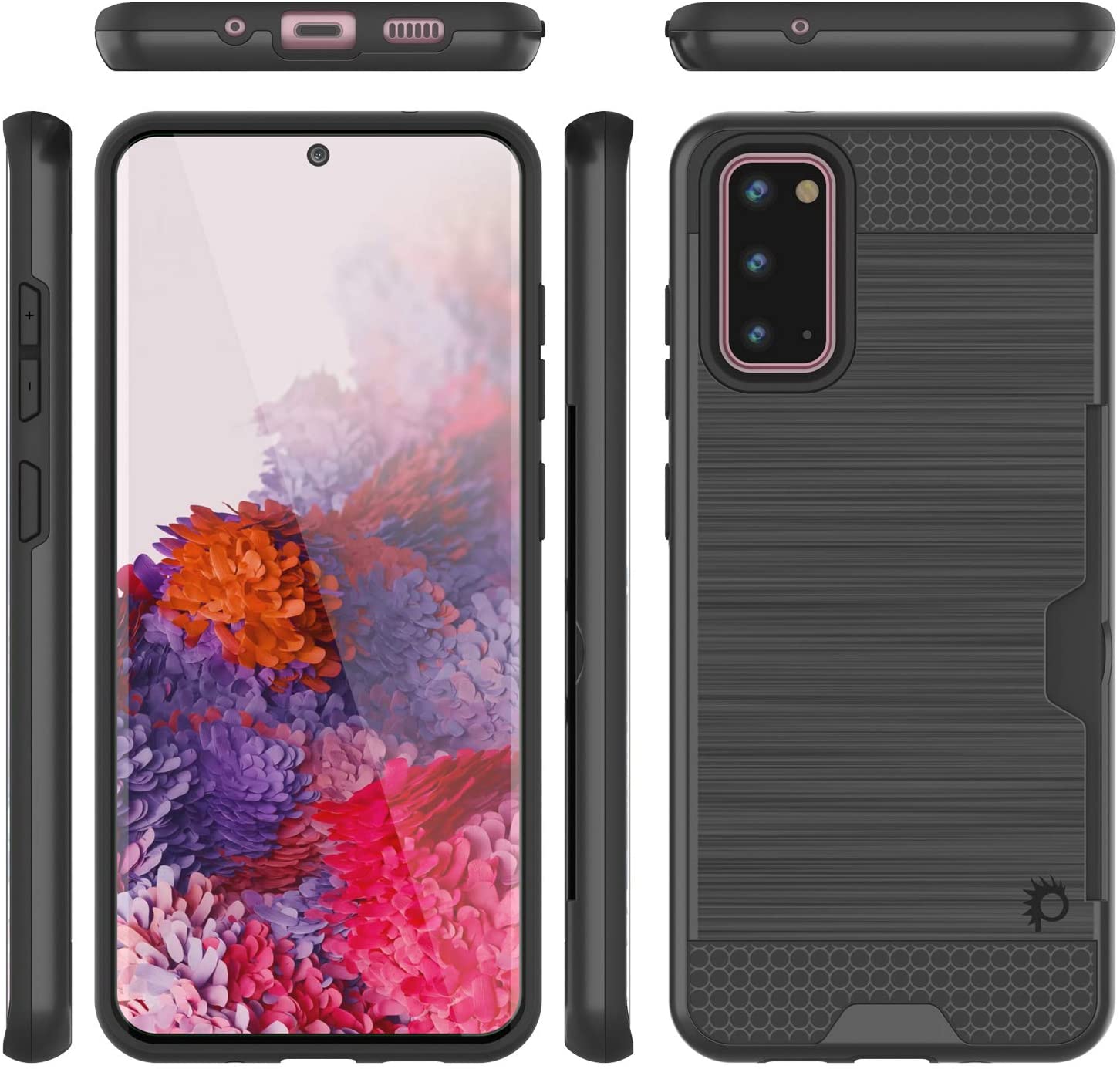 Galaxy S20 Case, PUNKcase [SLOT Series] [Slim Fit] Dual-Layer Armor Cover w/Integrated Anti-Shock System, Credit Card Slot [Grey]