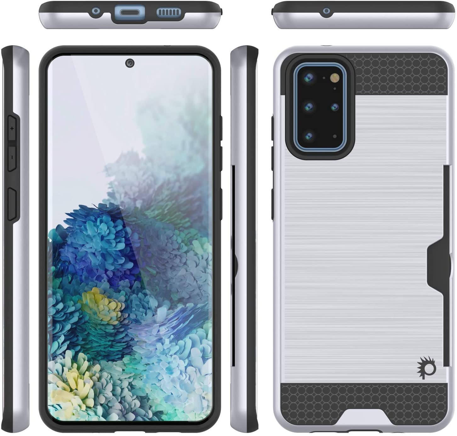Galaxy S20+ Plus  Case, PUNKcase [SLOT Series] [Slim Fit] Dual-Layer Armor Cover w/Integrated Anti-Shock System, Credit Card Slot [White]