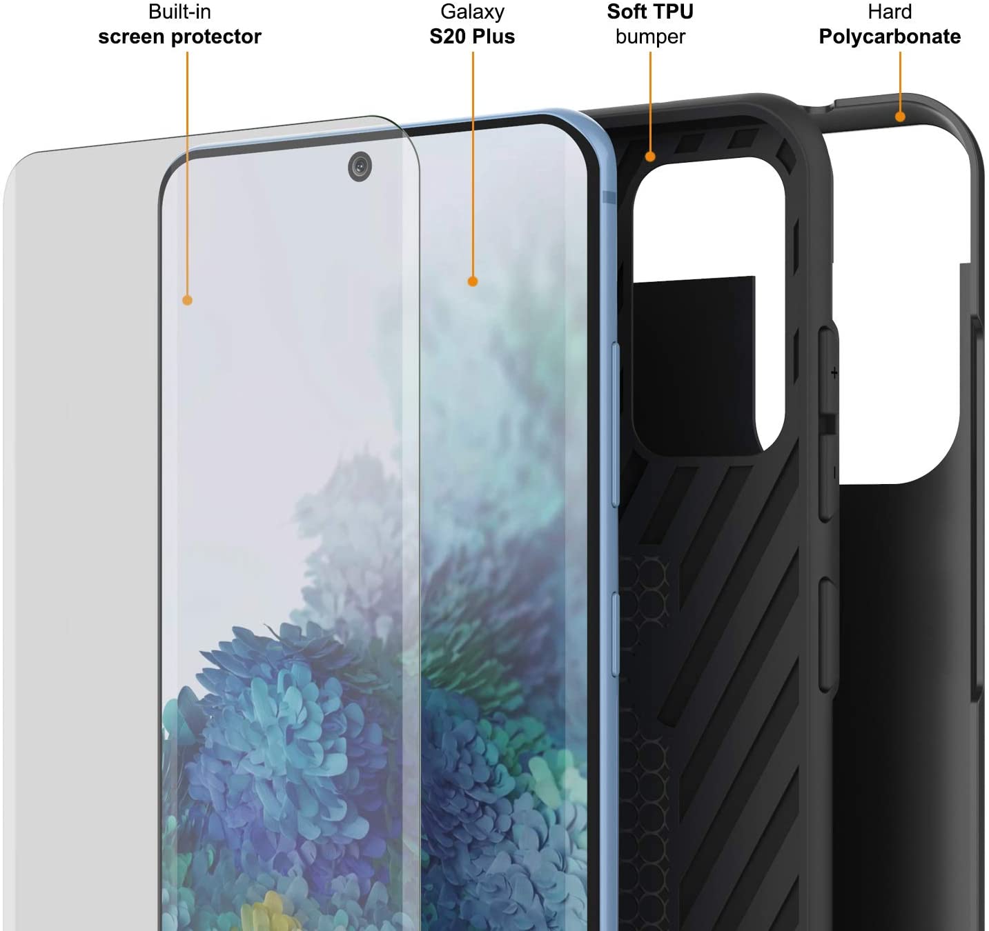 Galaxy S20+ Plus  Case, PUNKcase [SLOT Series] [Slim Fit] Dual-Layer Armor Cover w/Integrated Anti-Shock System, Credit Card Slot [Grey]