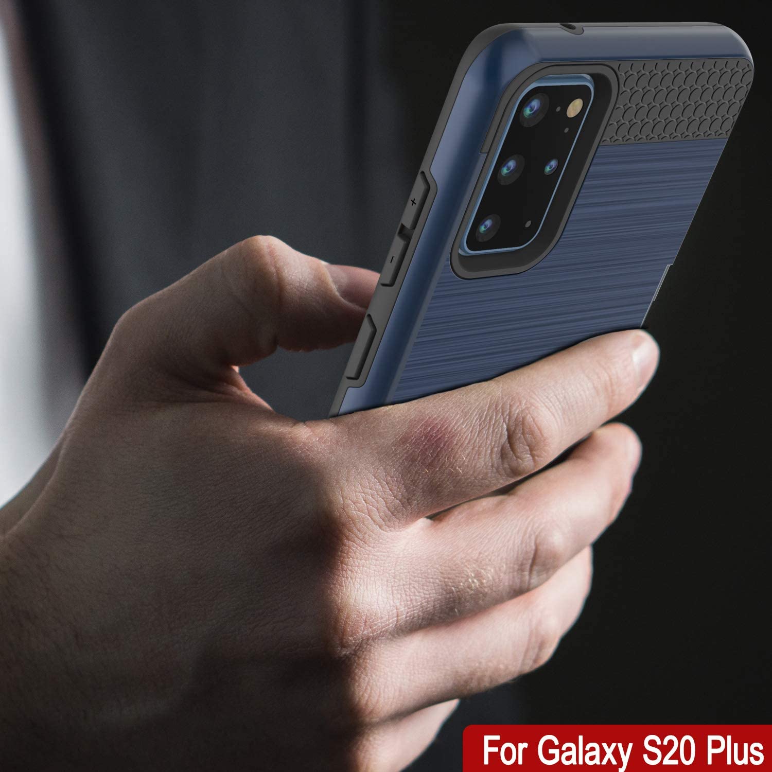 Galaxy S20+ Plus  Case, PUNKcase [SLOT Series] [Slim Fit] Dual-Layer Armor Cover w/Integrated Anti-Shock System, Credit Card Slot [Navy]