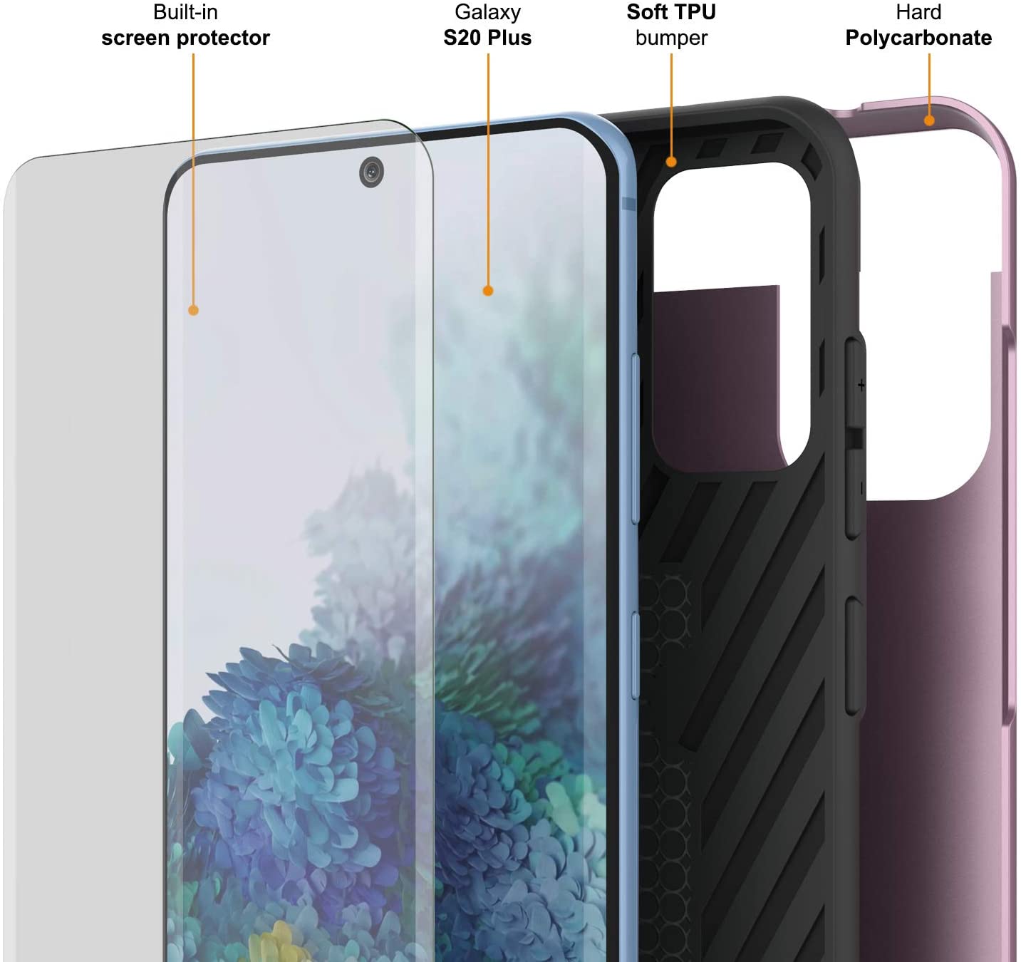 Galaxy S20+ Plus  Case, PUNKcase [SLOT Series] [Slim Fit] Dual-Layer Armor Cover w/Integrated Anti-Shock System, Credit Card Slot [Pink]