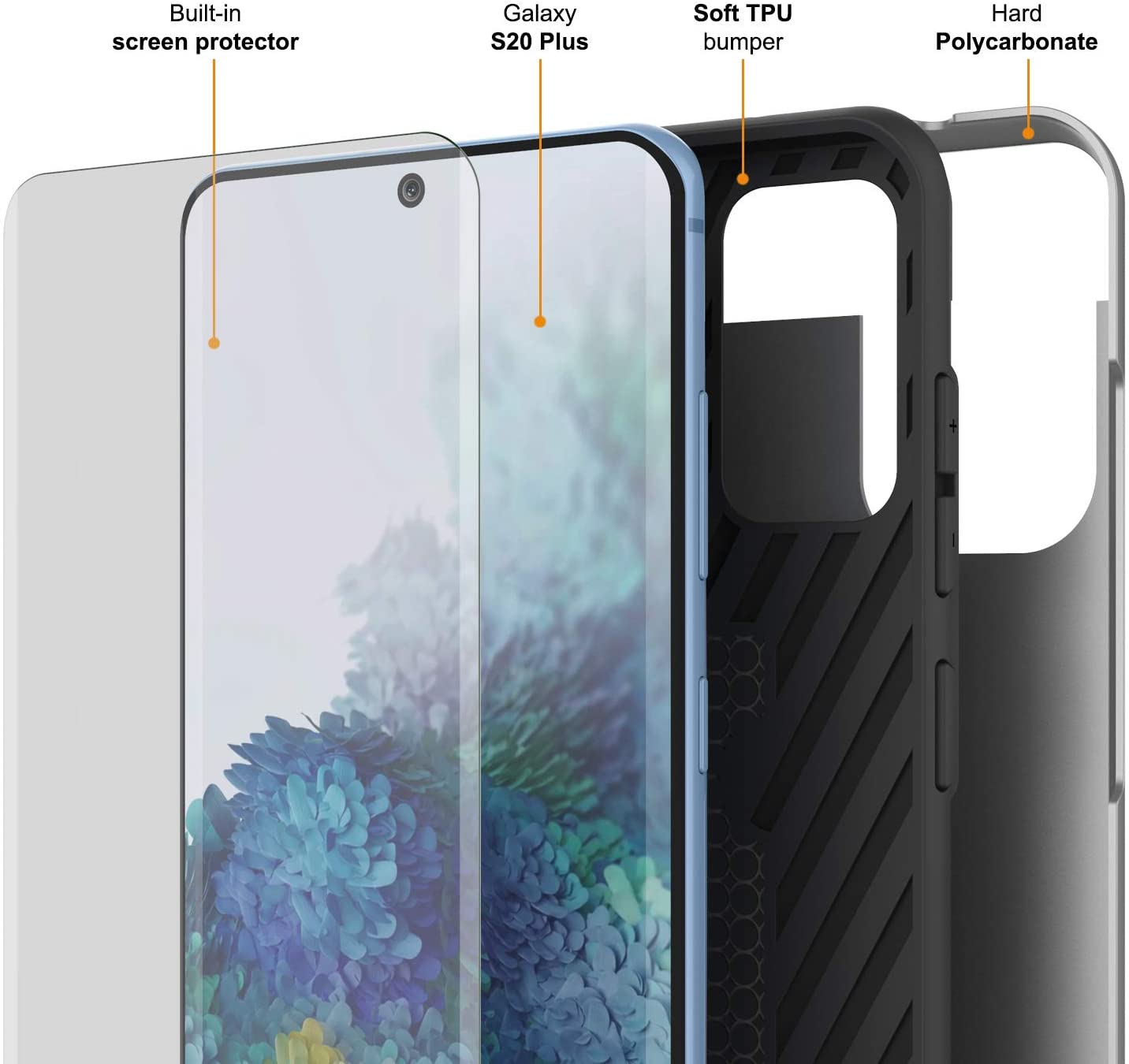 Galaxy S20+ Plus  Case, PUNKcase [SLOT Series] [Slim Fit] Dual-Layer Armor Cover w/Integrated Anti-Shock System, Credit Card Slot [Silver]