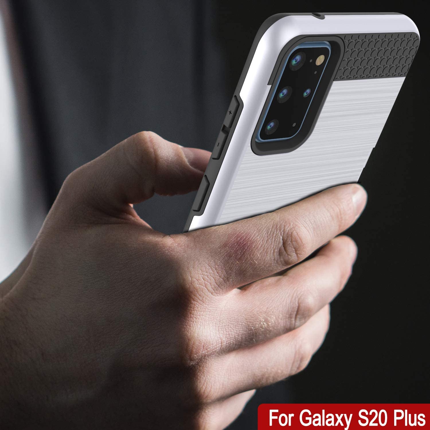 Galaxy S20+ Plus  Case, PUNKcase [SLOT Series] [Slim Fit] Dual-Layer Armor Cover w/Integrated Anti-Shock System, Credit Card Slot [White]