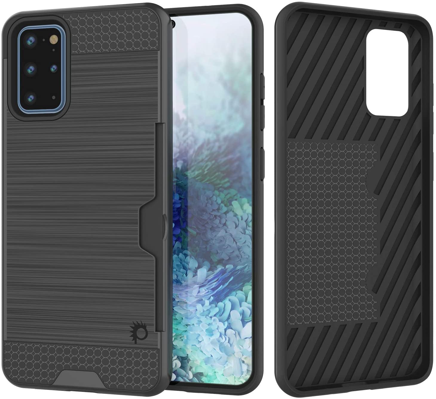 Galaxy S20+ Plus  Case, PUNKcase [SLOT Series] [Slim Fit] Dual-Layer Armor Cover w/Integrated Anti-Shock System, Credit Card Slot [Grey]