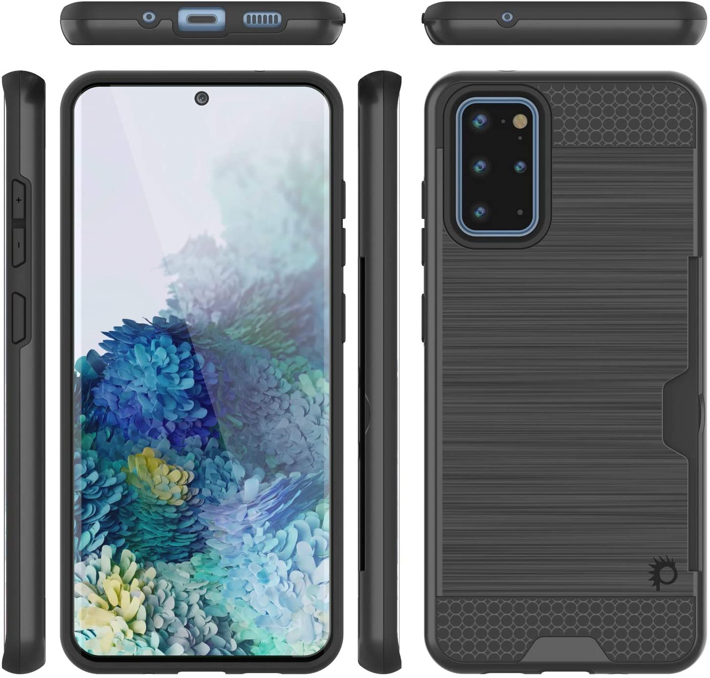 Galaxy S20+ Plus  Case, PUNKcase [SLOT Series] [Slim Fit] Dual-Layer Armor Cover w/Integrated Anti-Shock System, Credit Card Slot [Grey]