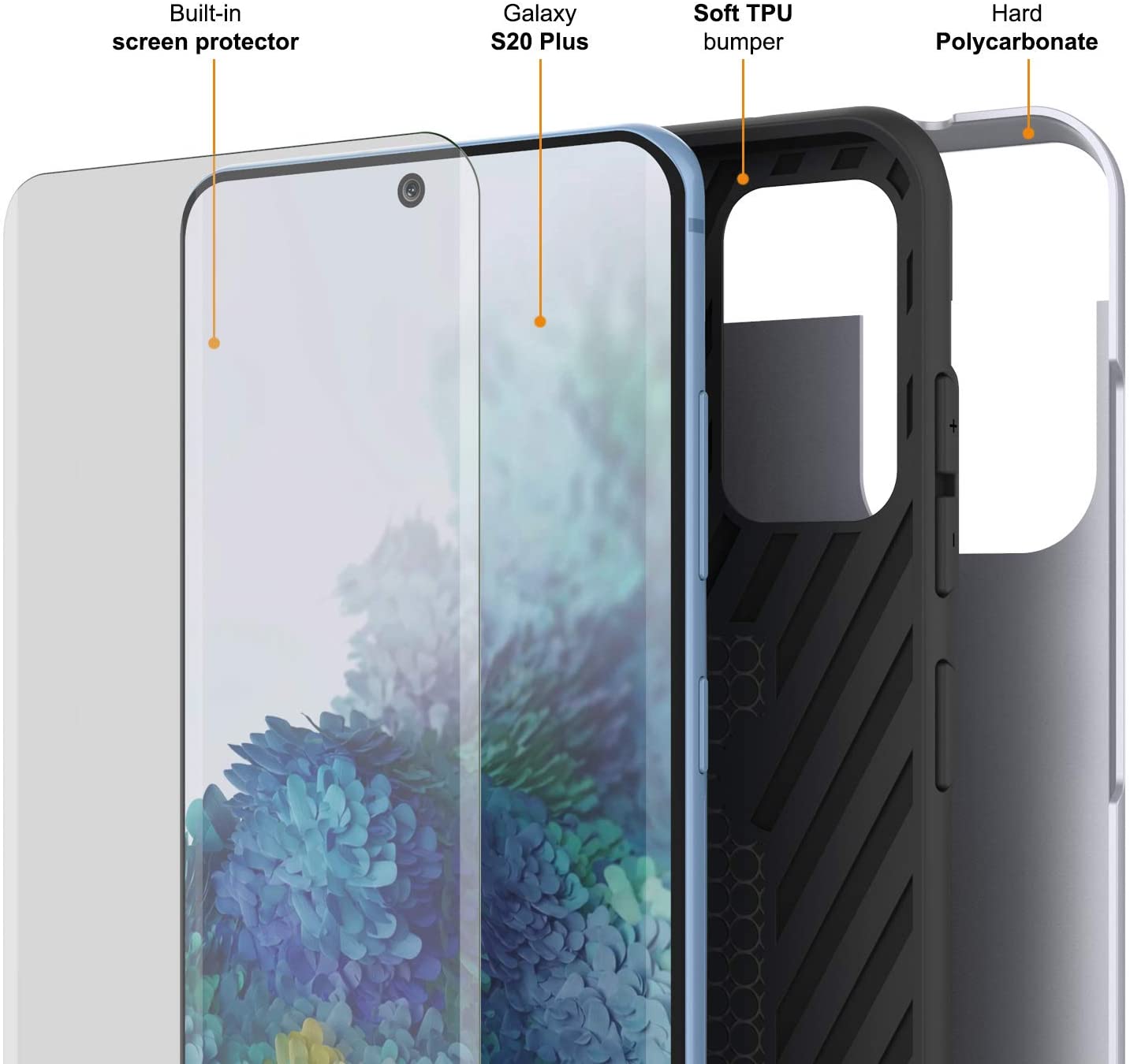 Galaxy S20+ Plus  Case, PUNKcase [SLOT Series] [Slim Fit] Dual-Layer Armor Cover w/Integrated Anti-Shock System, Credit Card Slot [White]