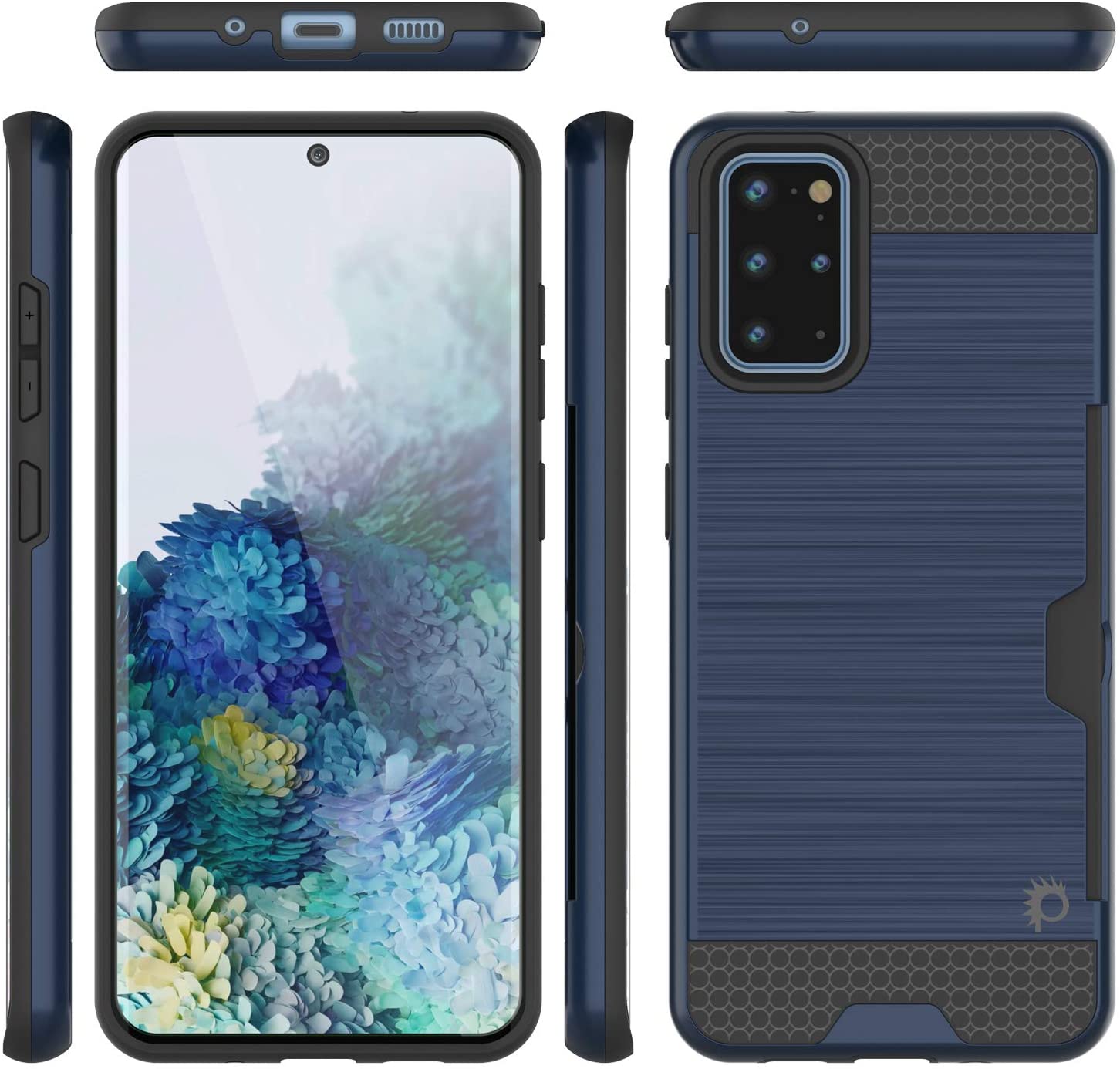 Galaxy S20+ Plus  Case, PUNKcase [SLOT Series] [Slim Fit] Dual-Layer Armor Cover w/Integrated Anti-Shock System, Credit Card Slot [Navy]