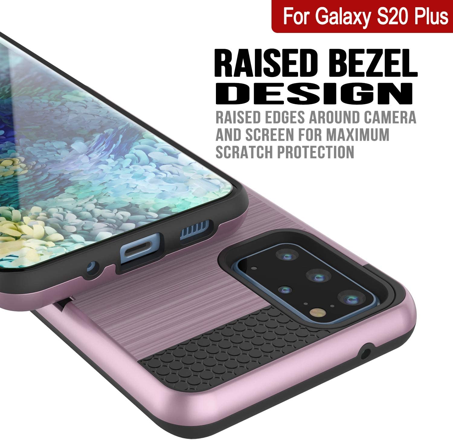 Galaxy S20+ Plus  Case, PUNKcase [SLOT Series] [Slim Fit] Dual-Layer Armor Cover w/Integrated Anti-Shock System, Credit Card Slot [Pink]