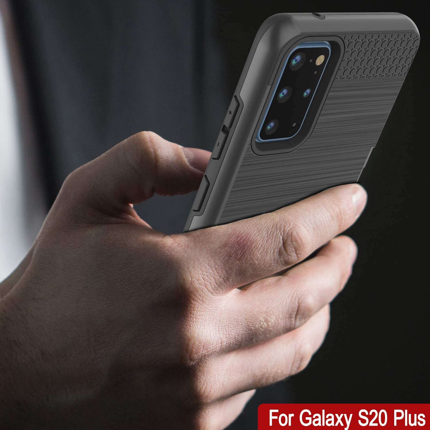 Galaxy S20+ Plus  Case, PUNKcase [SLOT Series] [Slim Fit] Dual-Layer Armor Cover w/Integrated Anti-Shock System, Credit Card Slot [Grey]