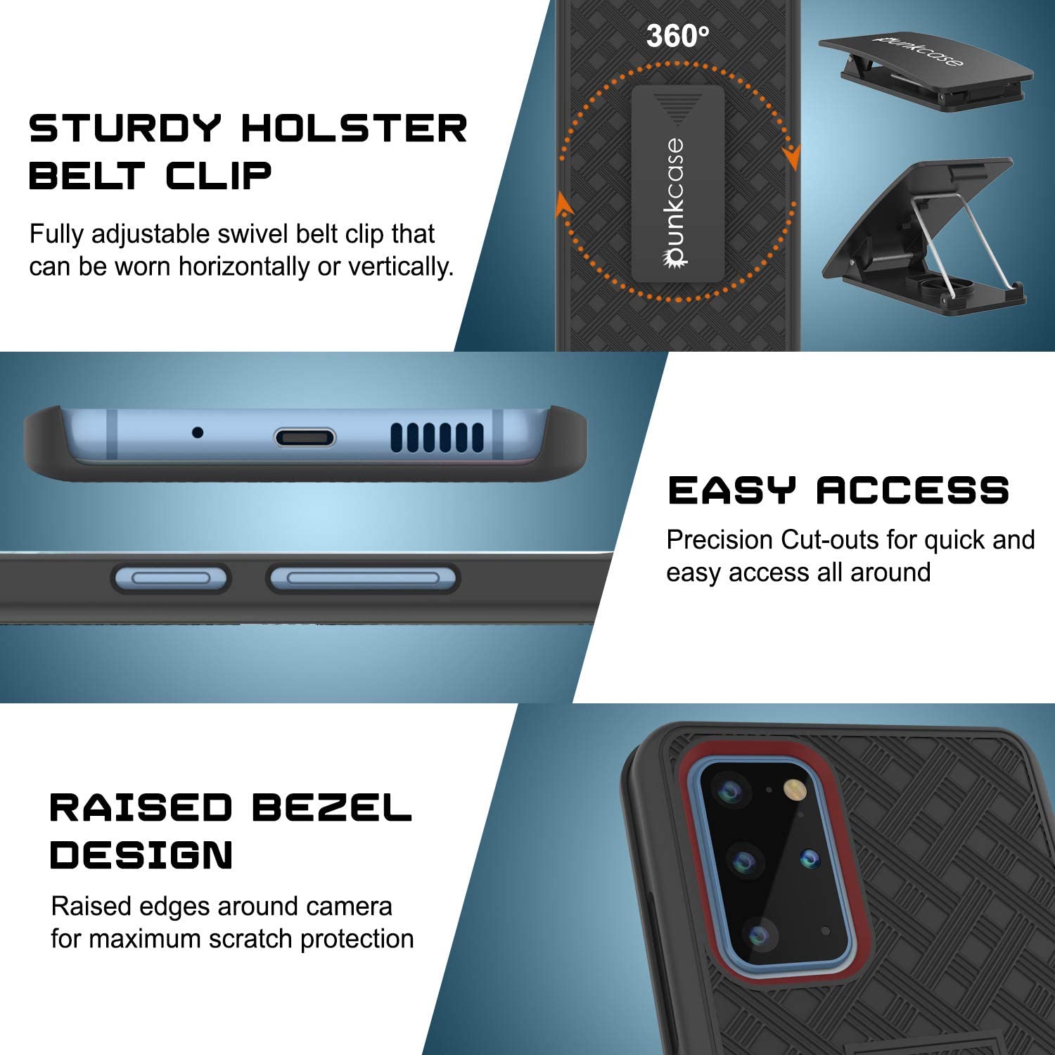 Galaxy S24 Plus Case, Punkcase Holster Belt Clip With Screen Protector [Teal]