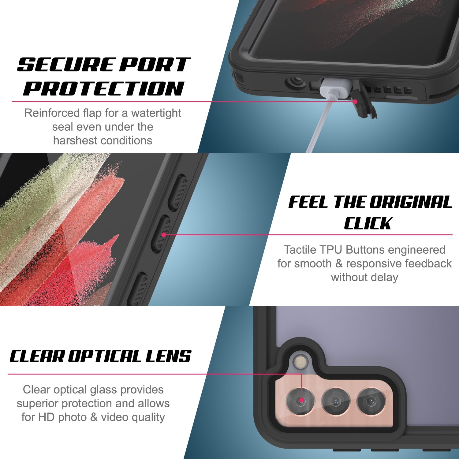 Galaxy S21+ Plus Water/Shockproof [Extreme Series] With Screen Protector Case [Black]