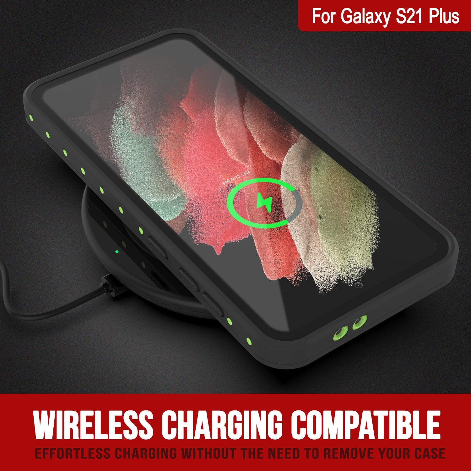 Galaxy S22+ Plus Waterproof Case PunkCase StudStar Light Green Thin 6.6ft Underwater IP68 ShockProof