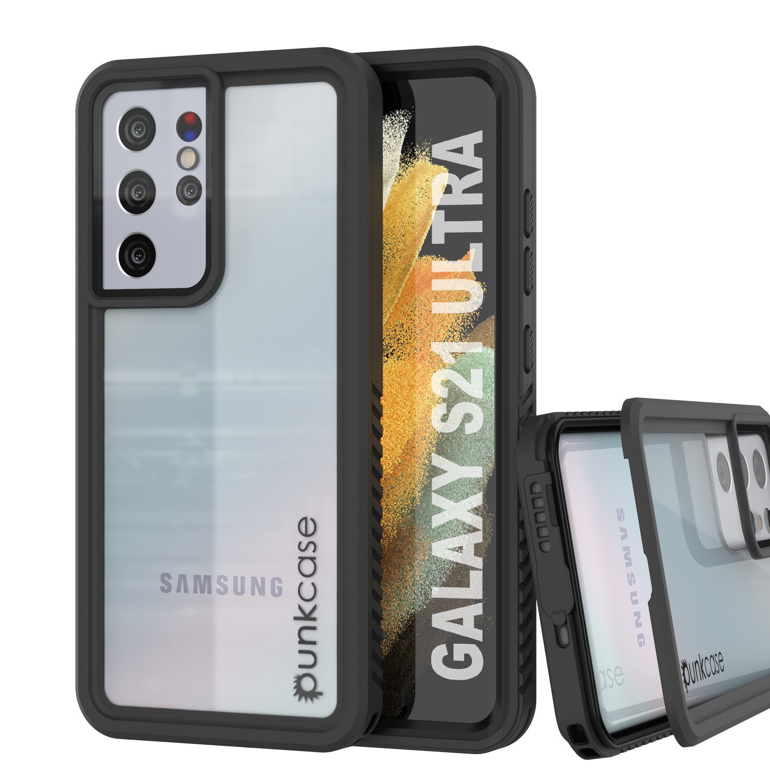 Shockproof/Waterproof Case for S21 Ultra - Black | Punkcase