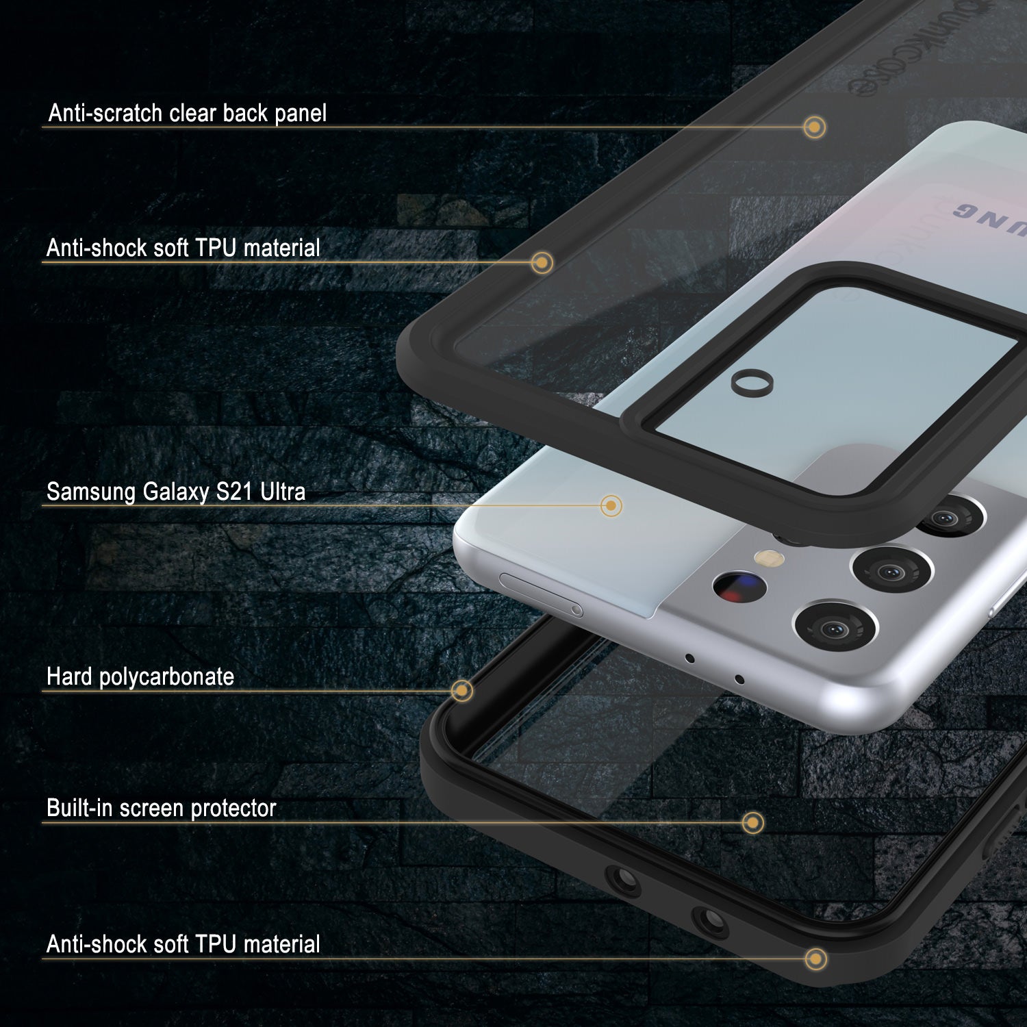 Shockproof/Waterproof Case for S21 Ultra Black Punkcase – punkcase