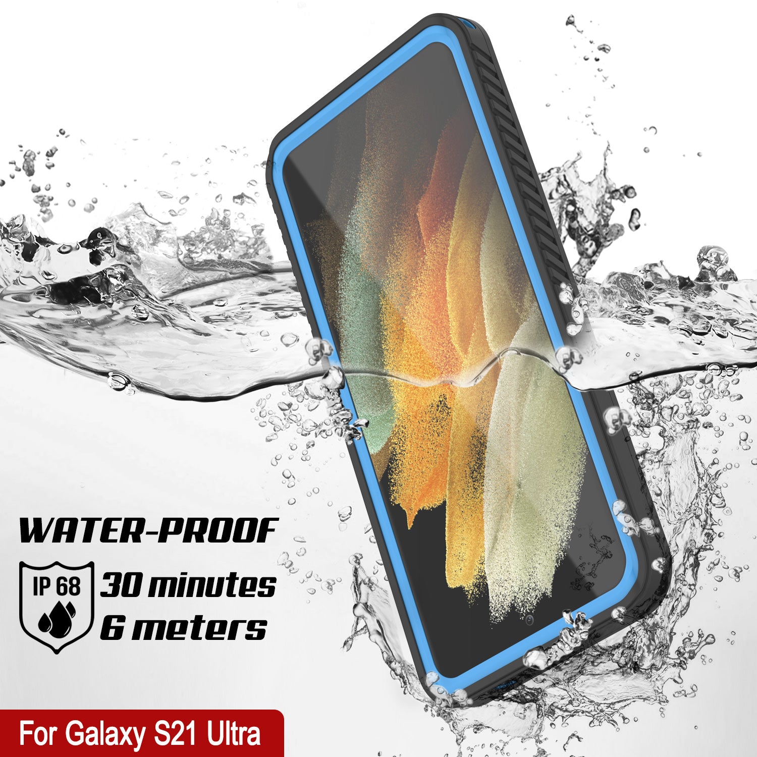 Galaxy S21 Ultra Water/Shock/Snow/dirt proof [Extreme Series] Slim Case [Light Blue]