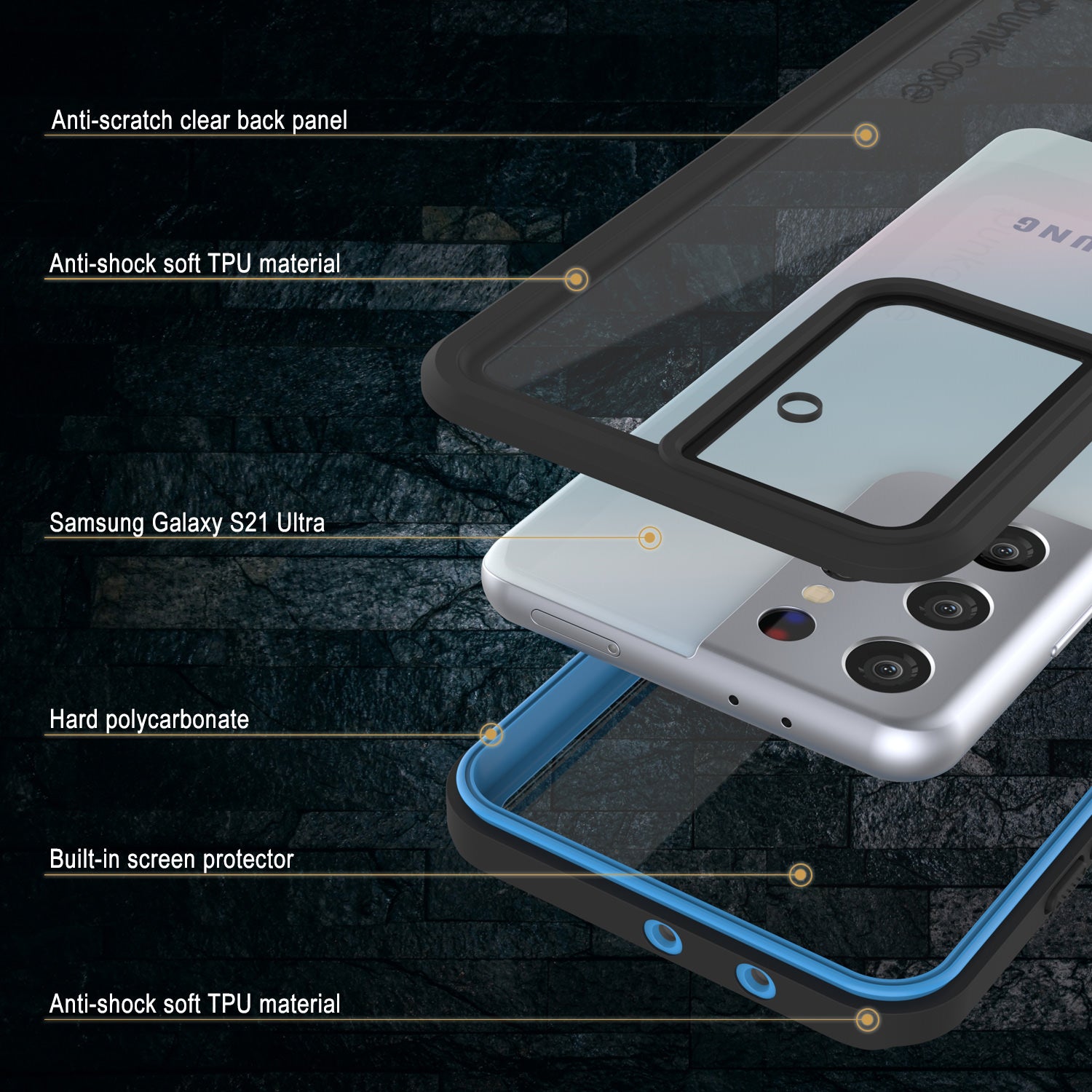 Galaxy S21 Ultra Water/Shock/Snow/dirt proof [Extreme Series] Slim Case [Light Blue]