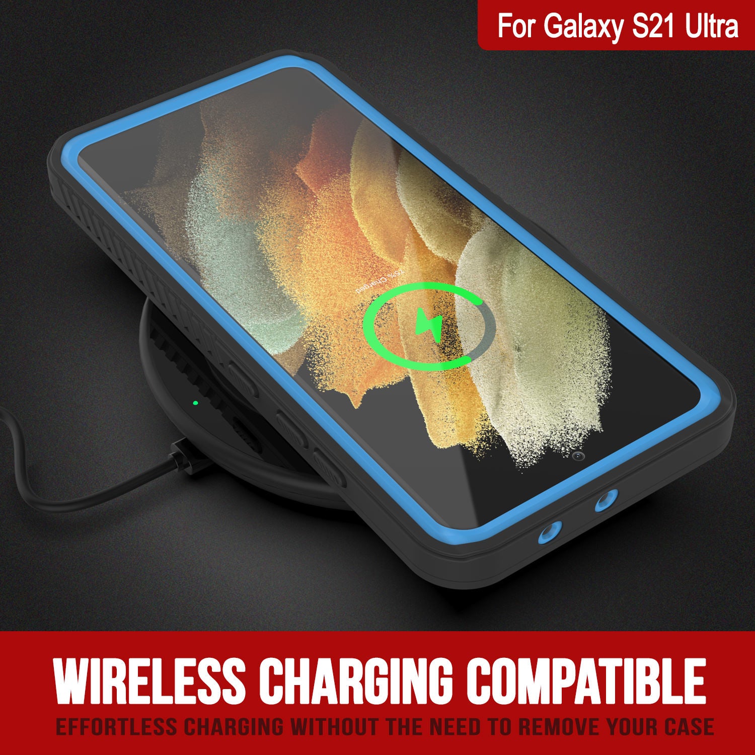 Galaxy S21 Ultra Water/Shock/Snow/dirt proof [Extreme Series] Slim Case [Light Blue]