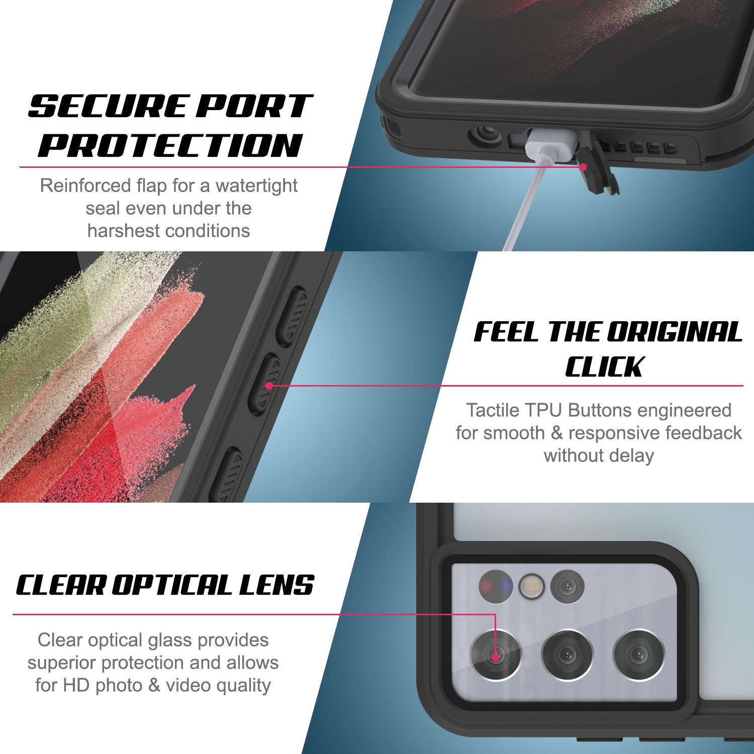 Galaxy S21 Ultra Water/Shock/Snowproof [Extreme Series]  Screen Protector Case [Teal]