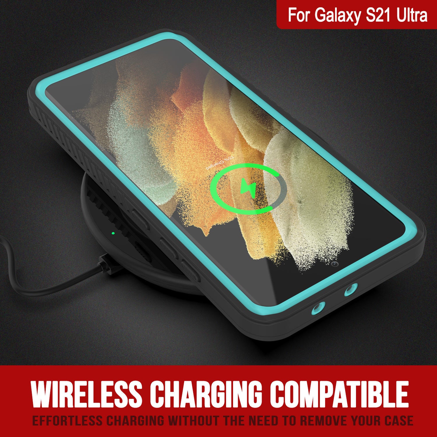 Galaxy S21 Ultra Water/Shock/Snowproof [Extreme Series]  Screen Protector Case [Teal]