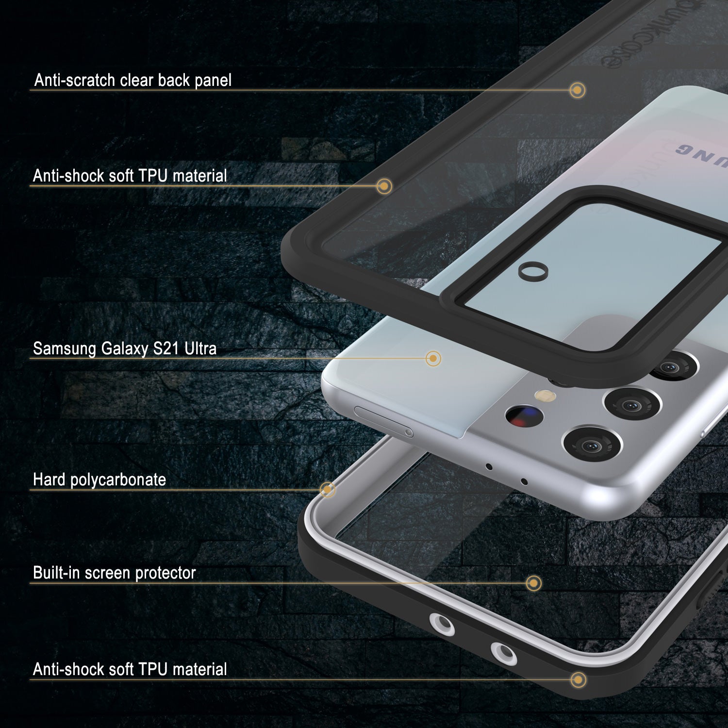 Galaxy S21 Ultra Water/Shock/Snow/dirt proof [Extreme Series] Punkcase Slim Case [White]