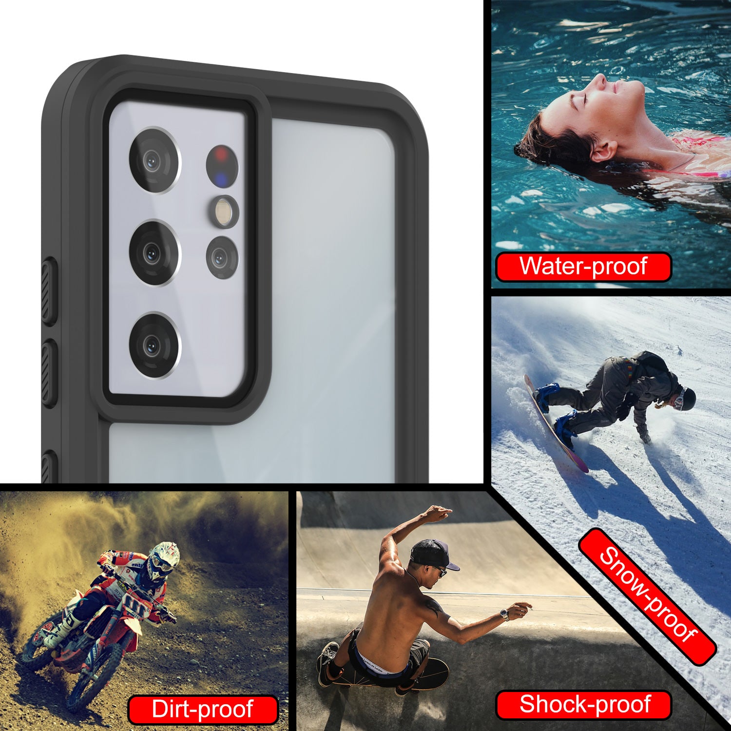 Galaxy S21 Ultra Water/Shock/Snow/dirt proof [Extreme Series] Punkcase Slim Case [White]