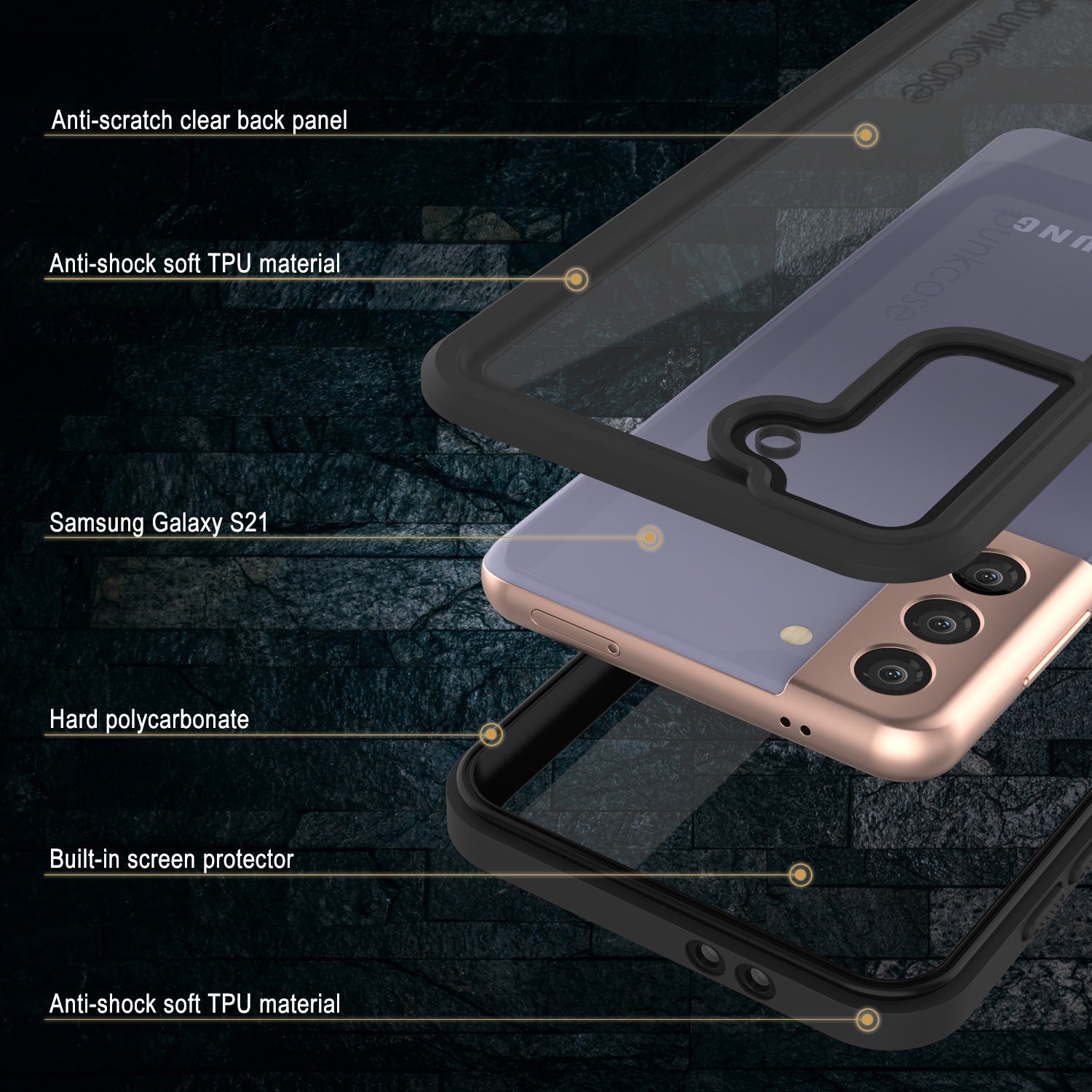 Galaxy S21 FE Water/Shockproof [Extreme Series] With Screen Protector Case [Black]