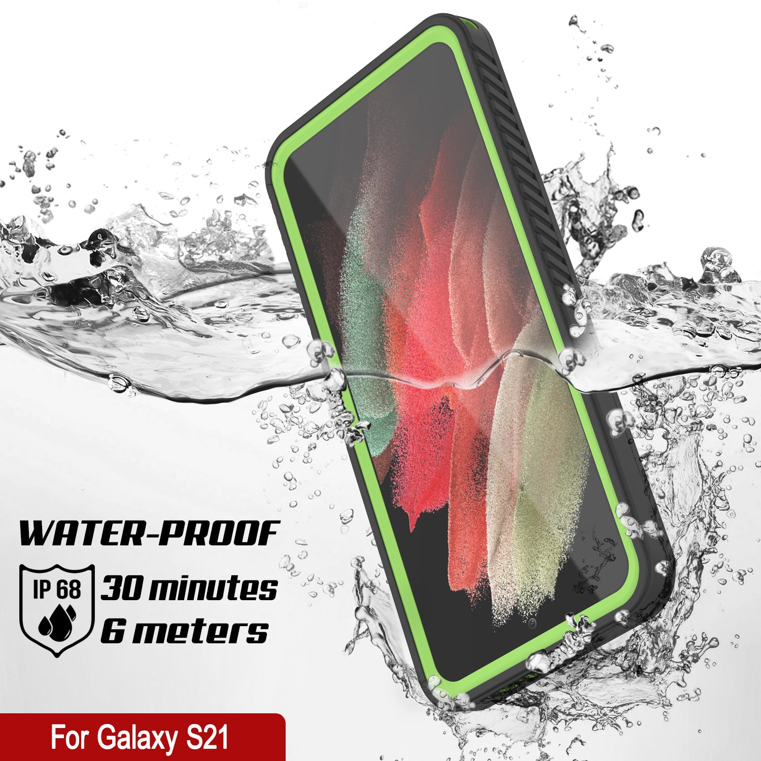 Galaxy S21 Water/Shockproof [Extreme Series] Screen Protector Case [Light Green]