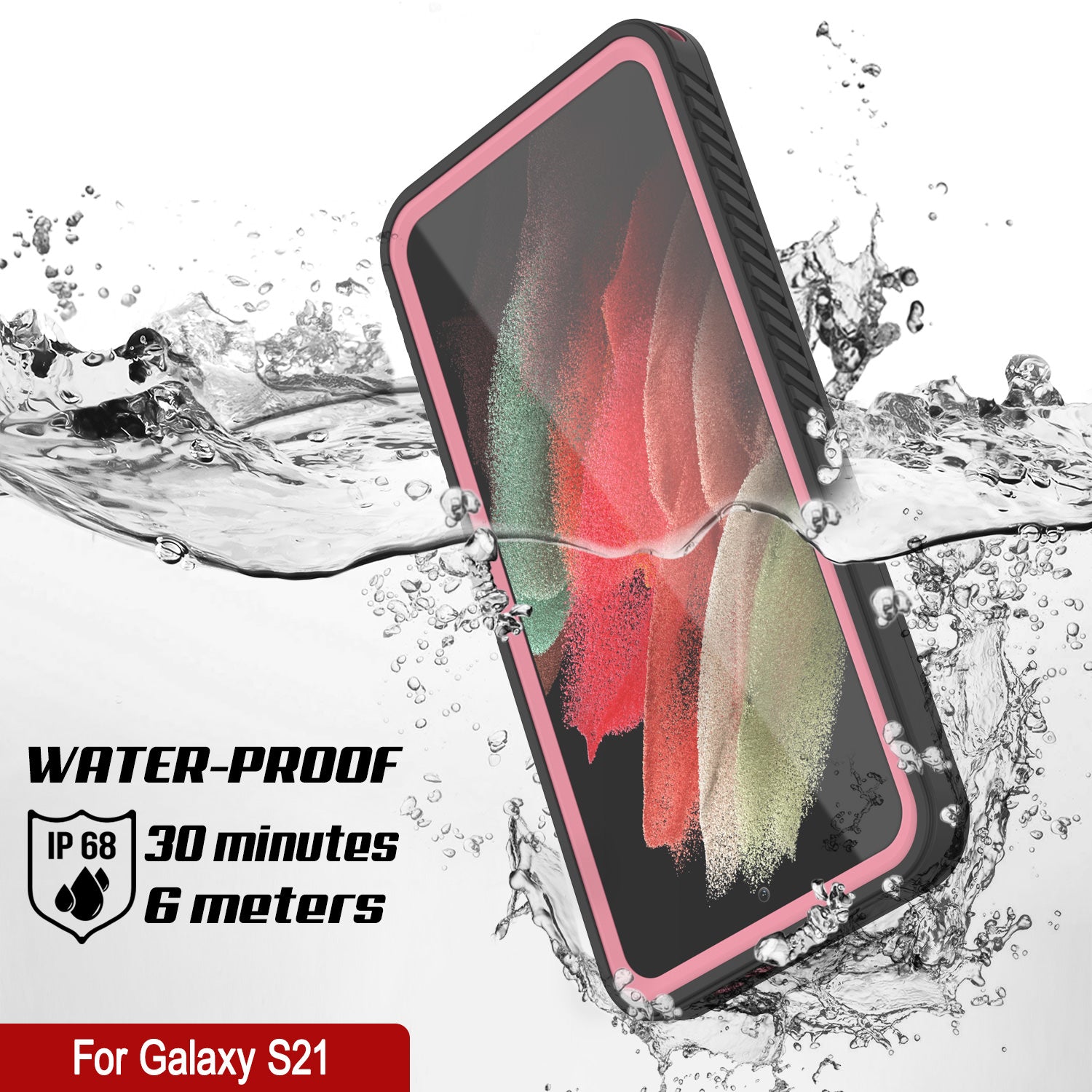 Galaxy S21 Water/Shock/Snowproof [Extreme Series] Slim Screen Protector Case [Pink]