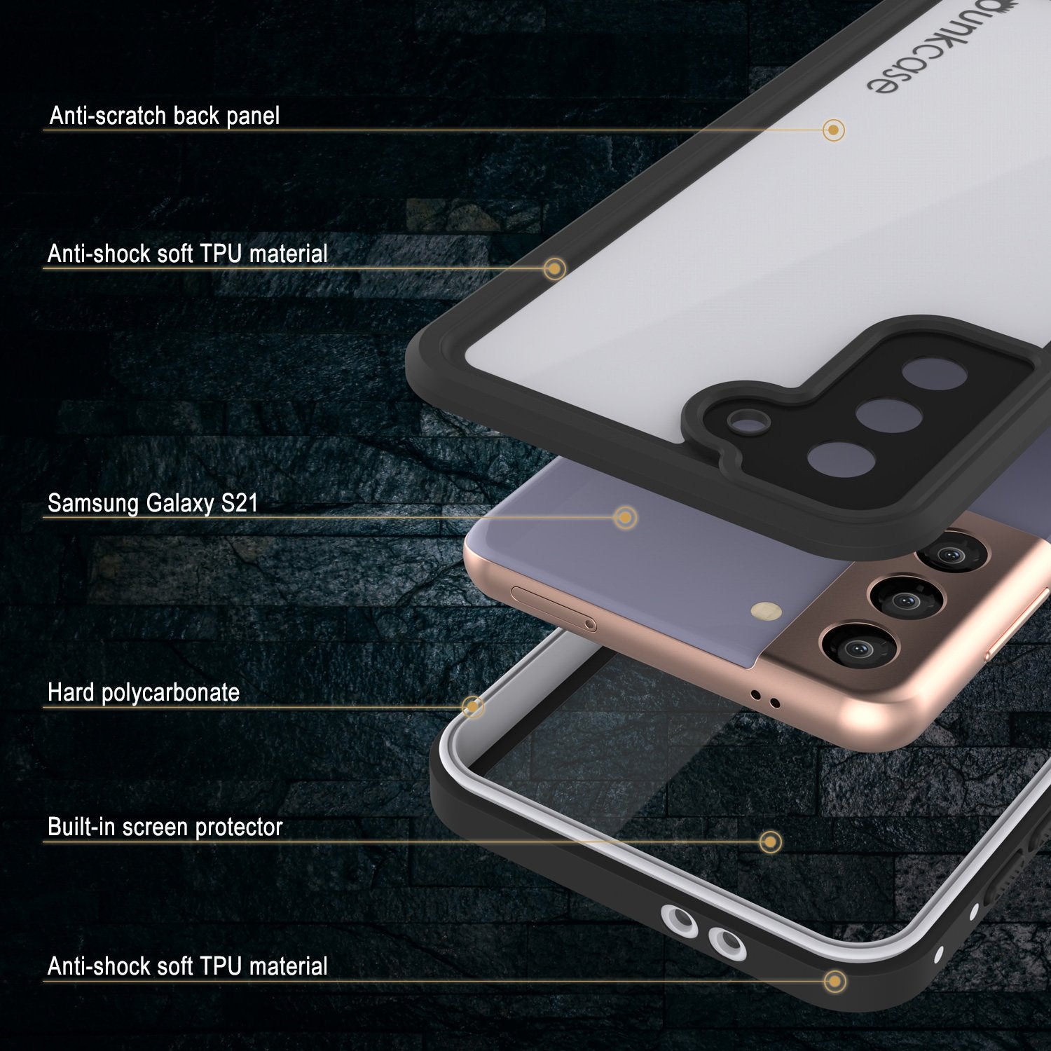 Galaxy A52 Waterproof Case, Punkcase StudStar White Thin 6.6ft Underwater IP68 Shock/Snow Proof