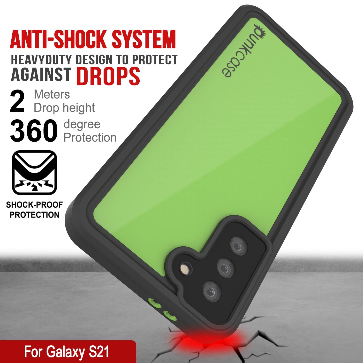 Galaxy A52 Waterproof Case PunkCase StudStar Light Green Thin 6.6ft Underwater IP68 ShockProof