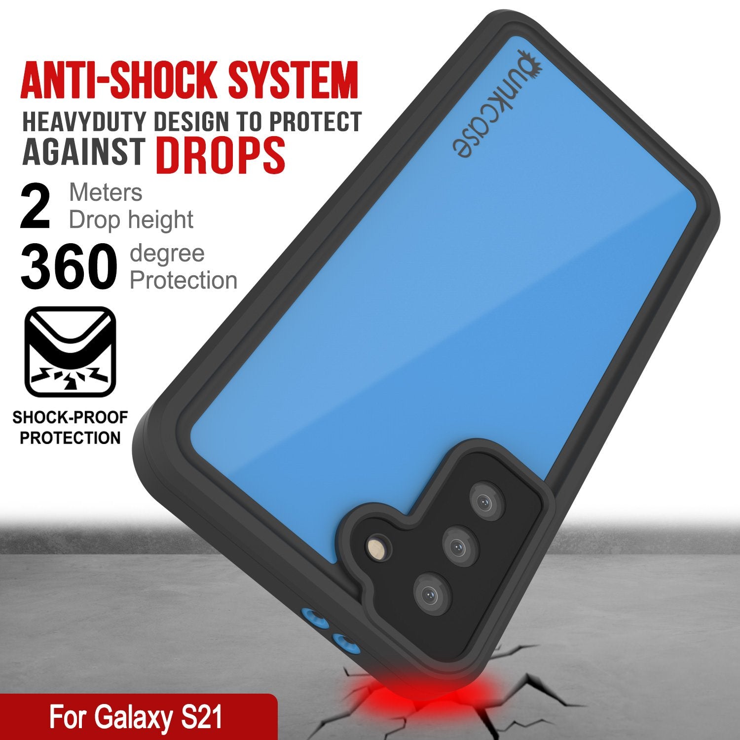 Galaxy A51 Waterproof Case PunkCase StudStar Light Blue Thin 6.6ft Underwater IP68 ShockProof