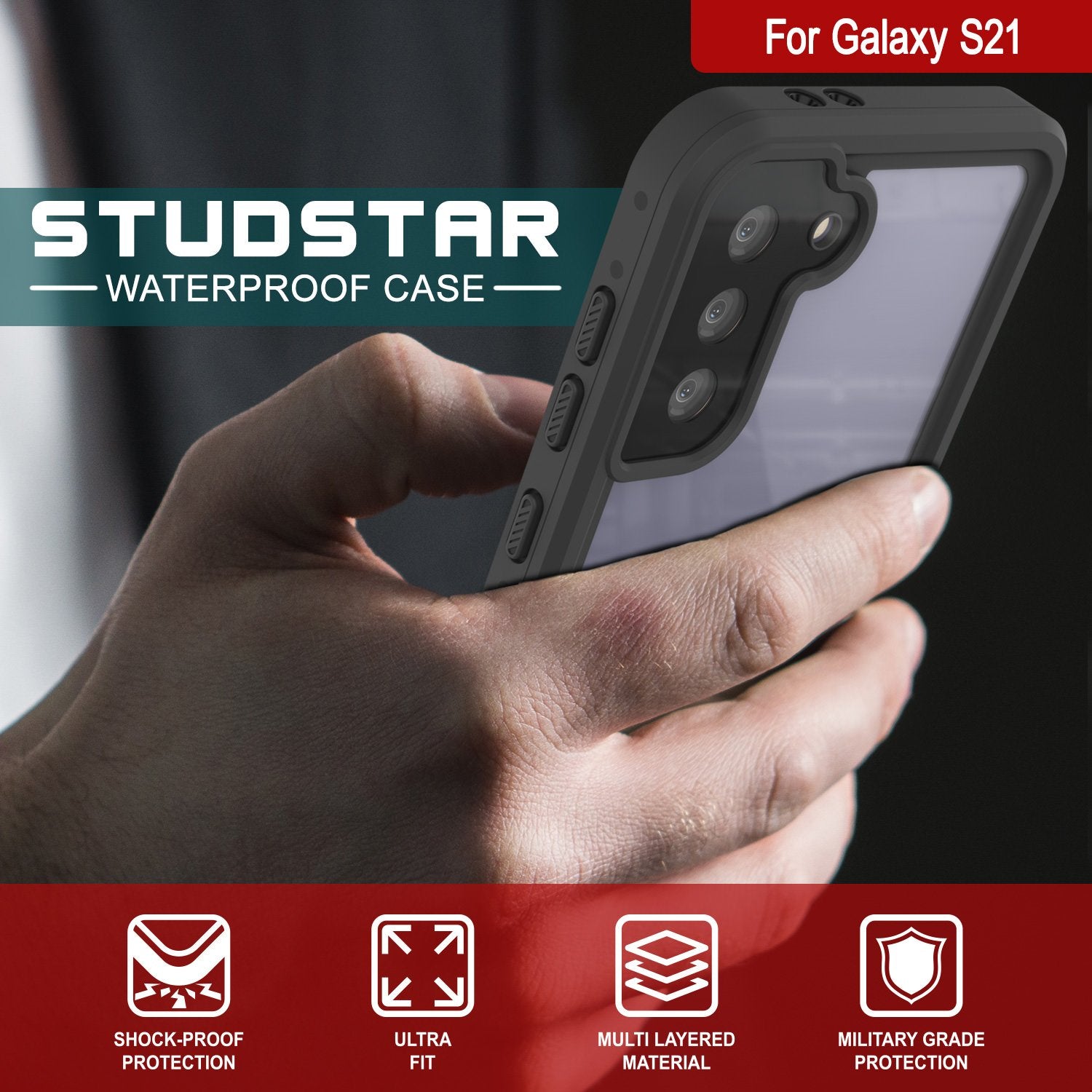 Galaxy A51 Waterproof Case PunkCase StudStar Clear Thin 6.6ft Underwater IP68 Shock/Snow Proof