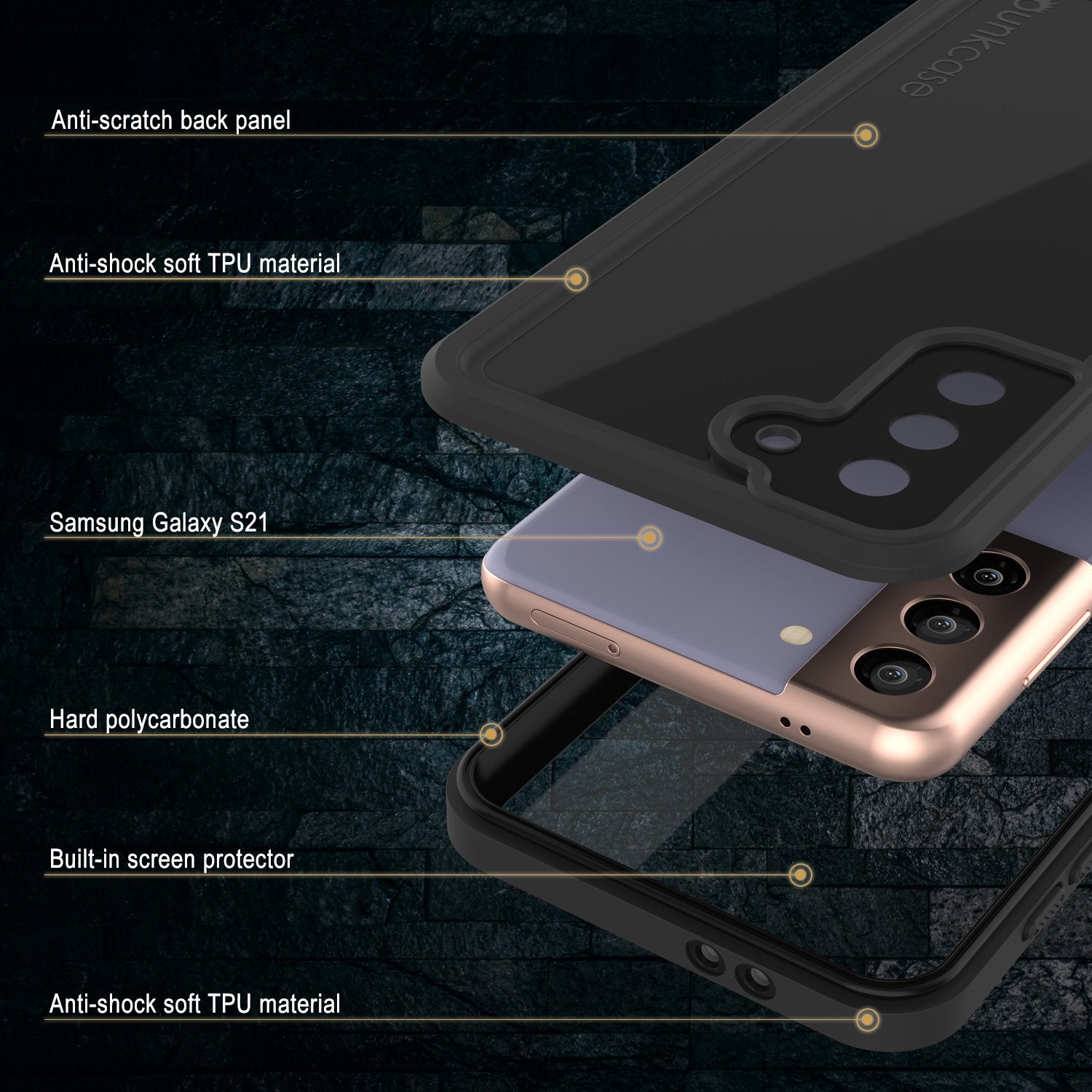 Galaxy A52 Waterproof Case PunkCase StudStar Black Thin 6.6ft Underwater IP68 Shock/Snow Proof