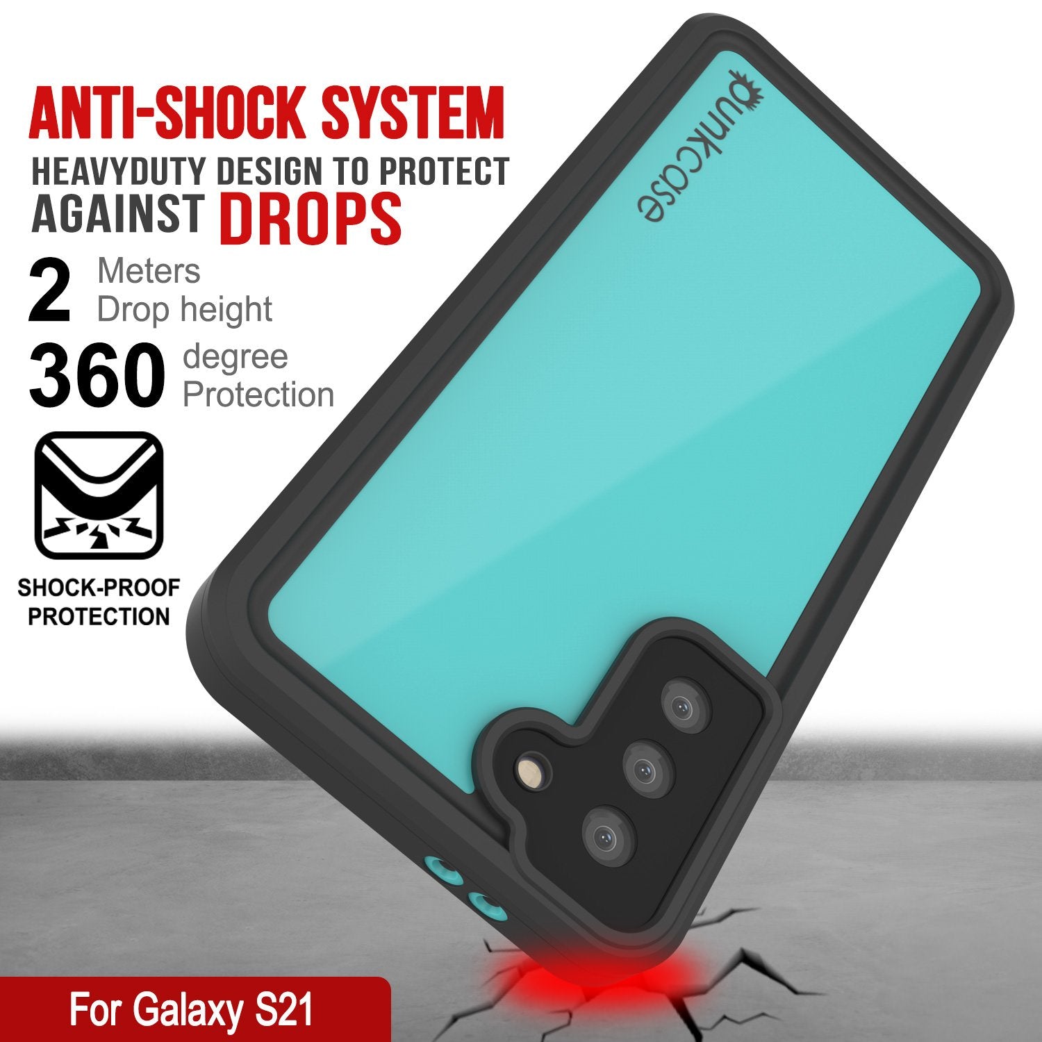 Galaxy A51 Waterproof Case PunkCase StudStar Teal Thin 6.6ft Underwater IP68 Shock/Snow Proof