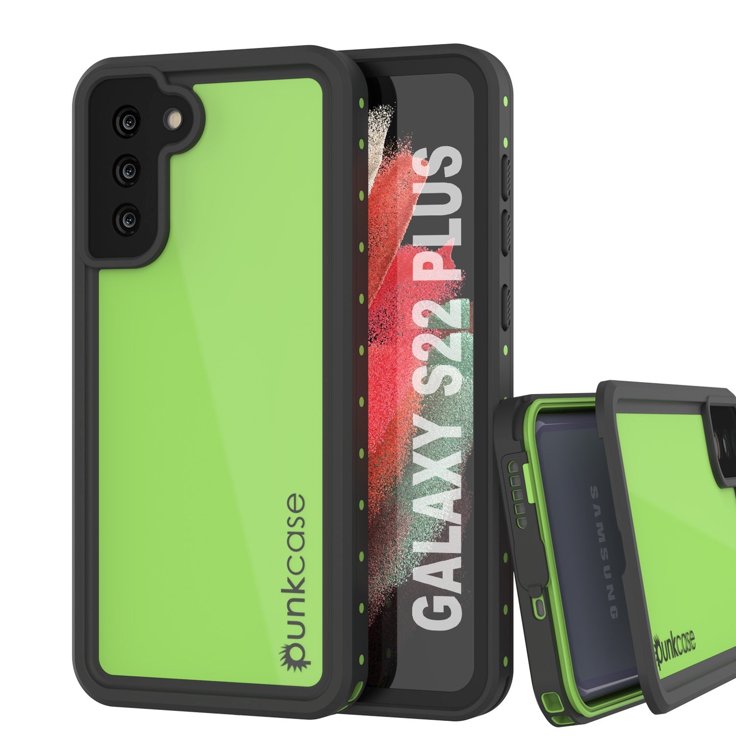 Galaxy S22+ Plus Waterproof Case PunkCase StudStar Light Green Thin 6.6ft Underwater IP68 ShockProof