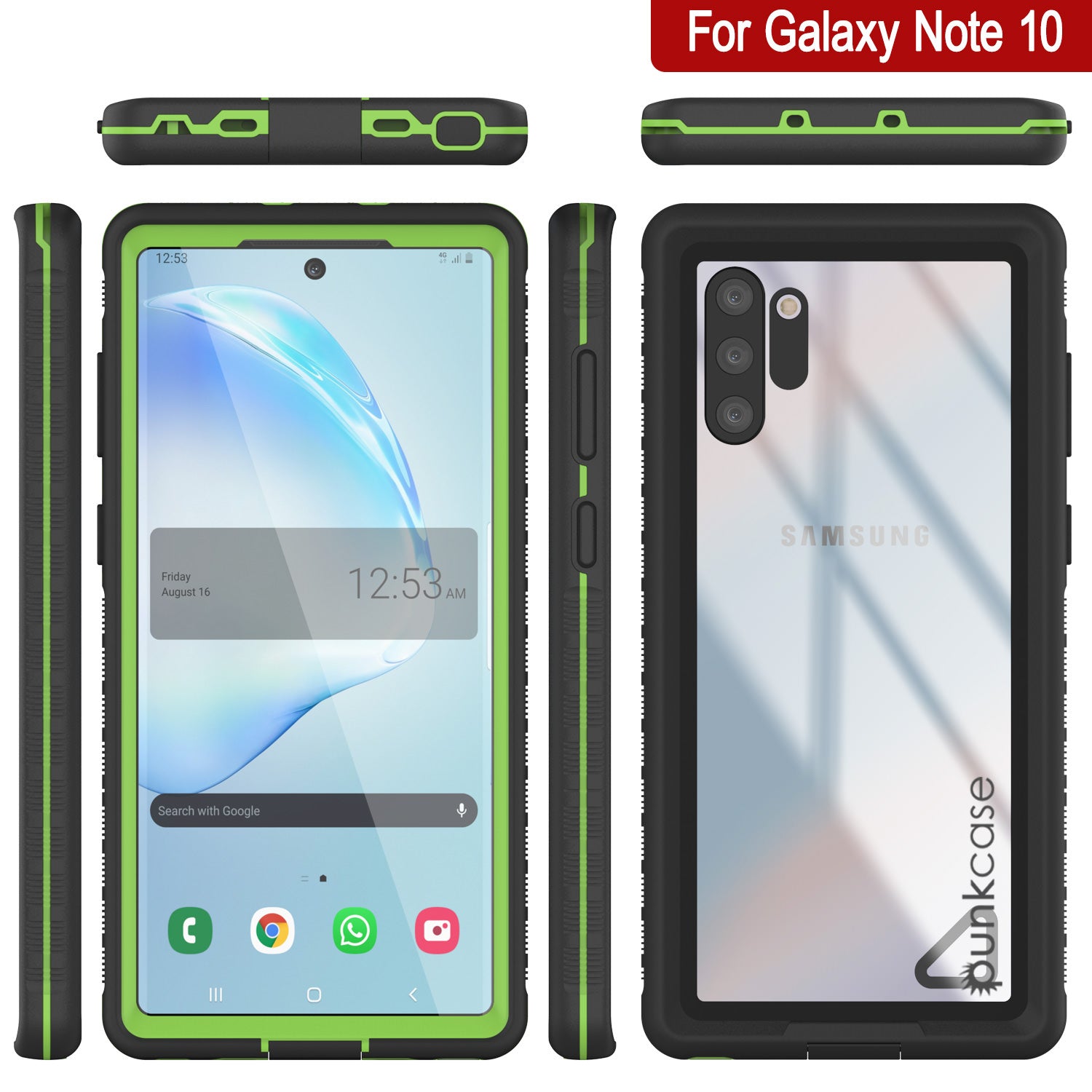 Punkcase Note 10 Waterproof Case [Aqua Series] Armor Cover [Green]