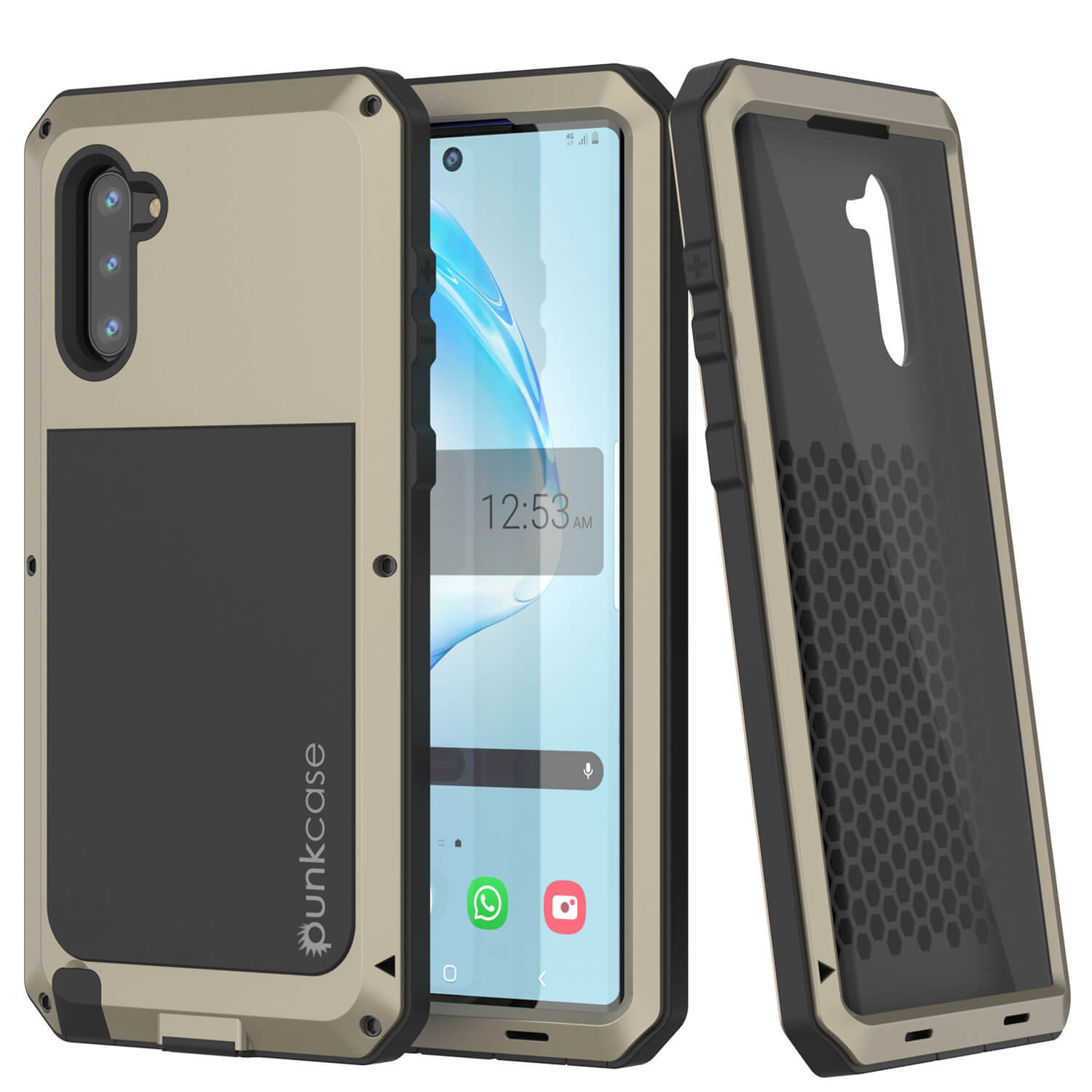 Galaxy Note 10  Case, PUNKcase Metallic Gold Shockproof  Slim Metal Armor Case [Gold]