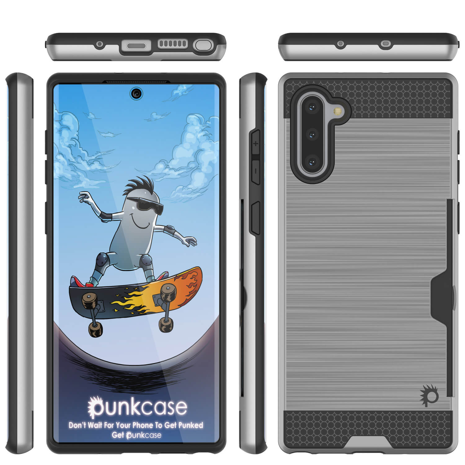 Galaxy Note 10+ Plus Case, PUNKcase [SLOT Series] Slim Fit  Samsung Note 10+ Plus [Silver]