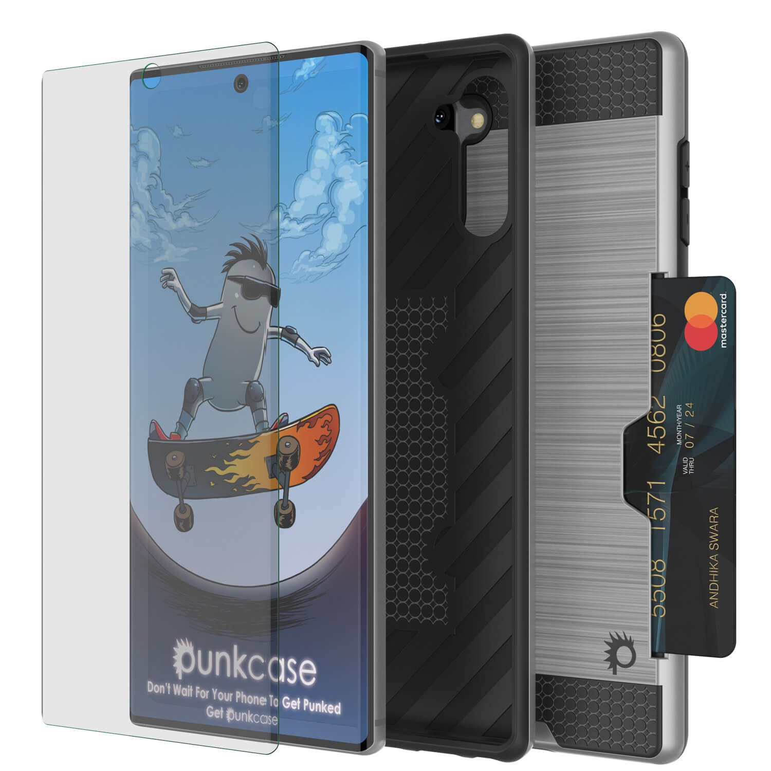 Galaxy Note 10+ Plus Case, PUNKcase [SLOT Series] Slim Fit  Samsung Note 10+ Plus [Silver]