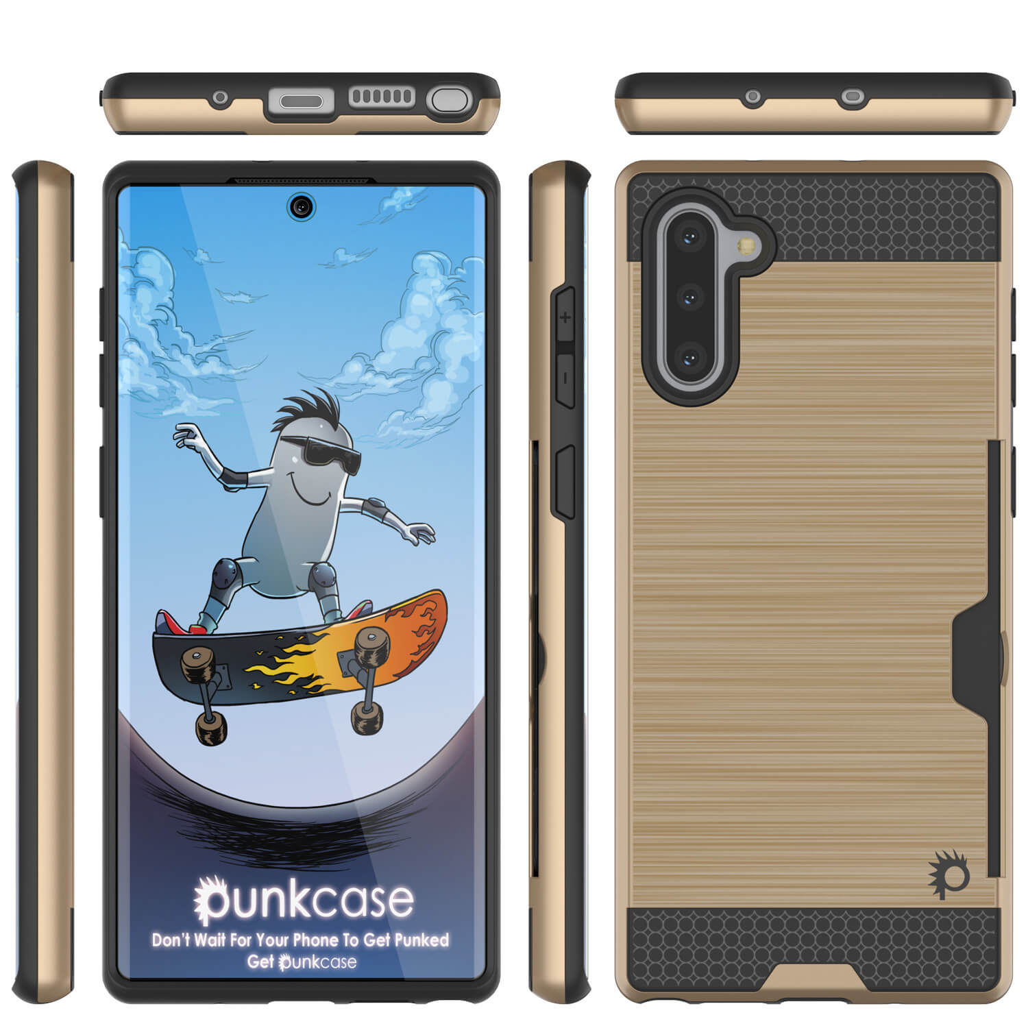 Galaxy Note 10+ Plus Case, PUNKcase [SLOT Series] Slim Fit  Samsung Note 10+ Plus [Gold]