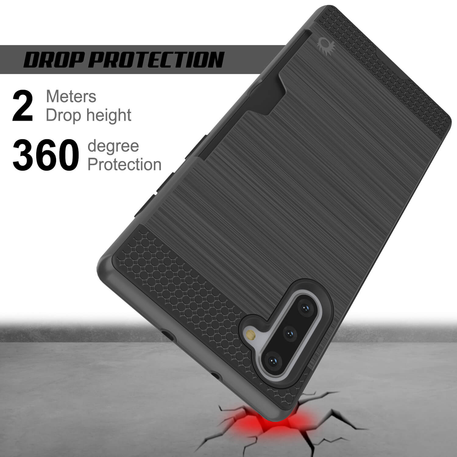 Galaxy Note 10 Case, PUNKcase [SLOT Series] Slim Fit  Samsung Note 10  [Dark Grey]