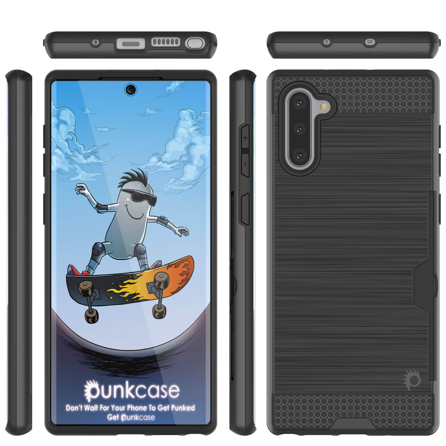 Galaxy Note 10+ Plus Case, PUNKcase [SLOT Series] Slim Fit  Samsung Note 10+ Plus  [Dark Grey]