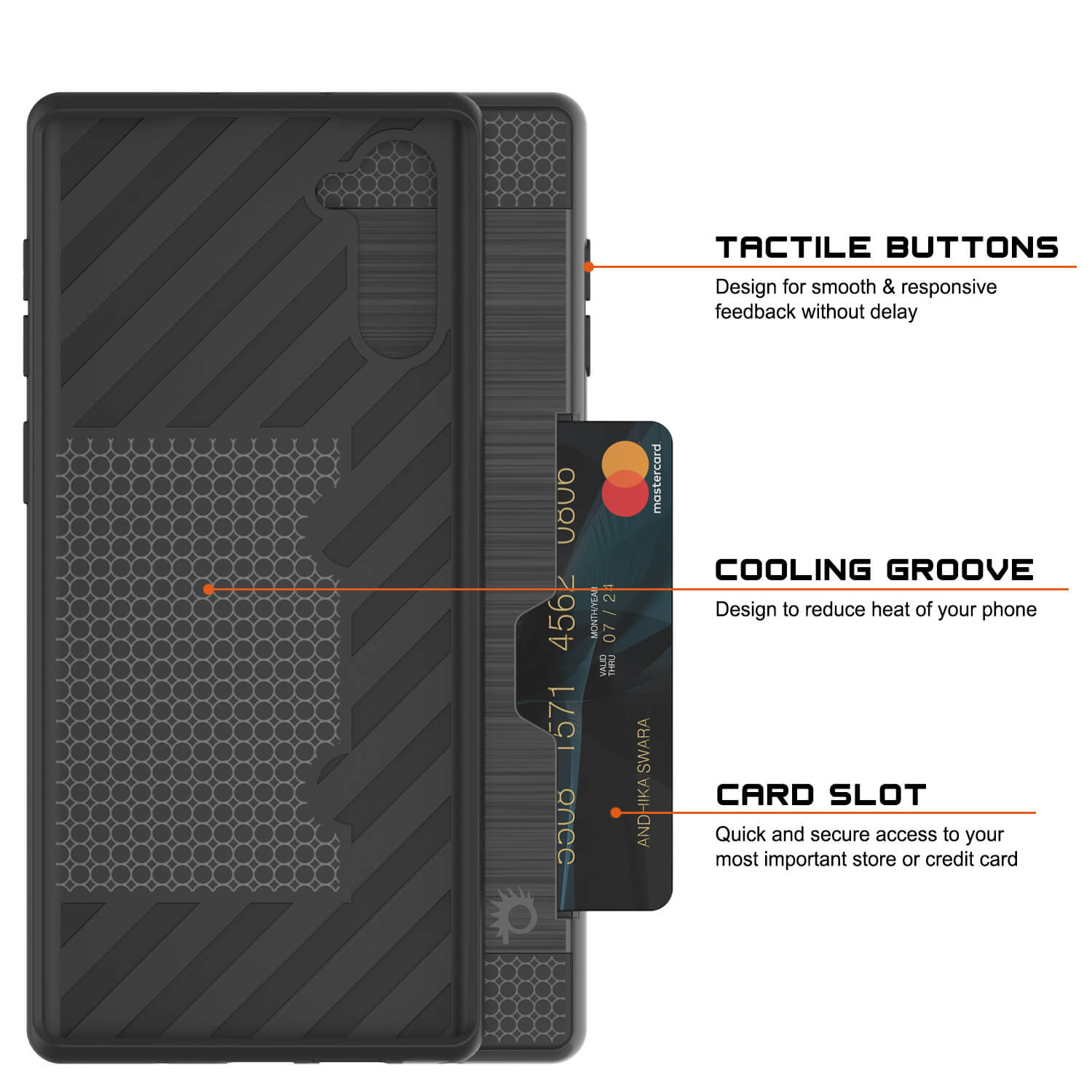 Galaxy Note 10+ Plus Case, PUNKcase [SLOT Series] Slim Fit  Samsung Note 10+ Plus  [Dark Grey]